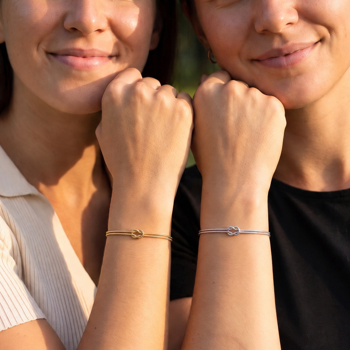 Forever Knot-armband – guld & silver – bästa vänner