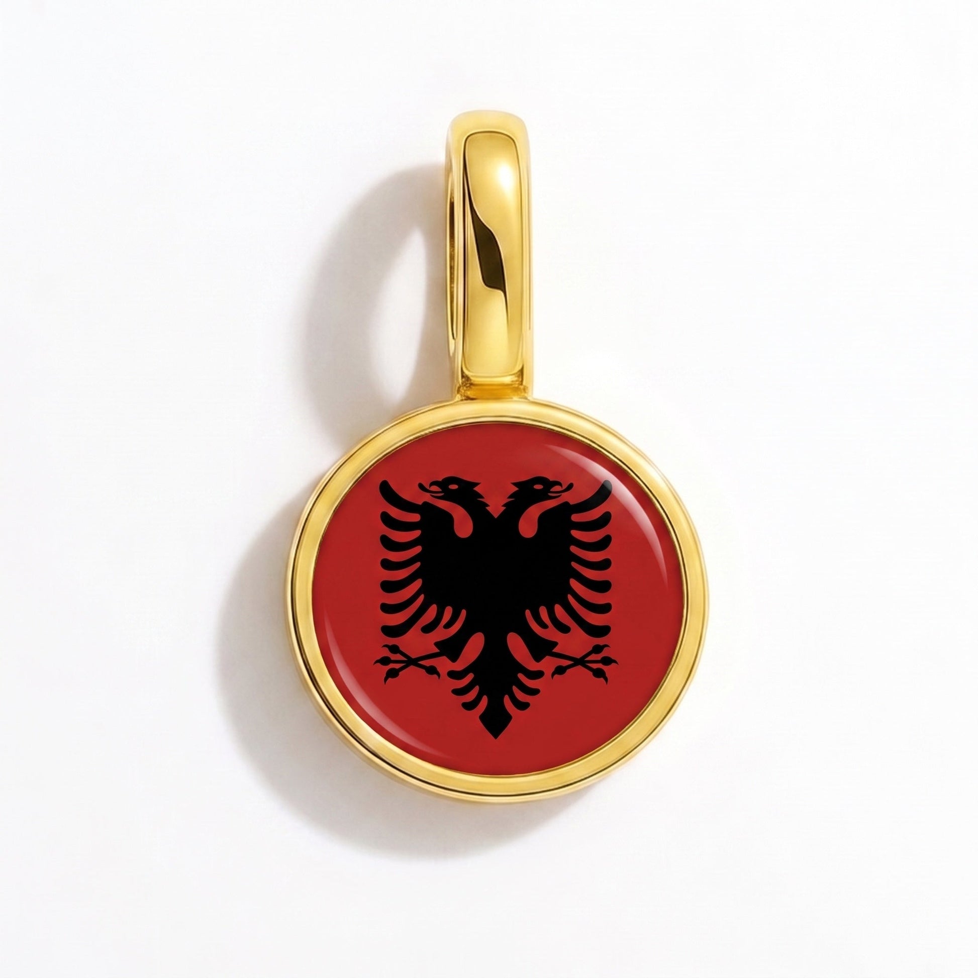 Flaggcharm Albanien – rektangulär guld