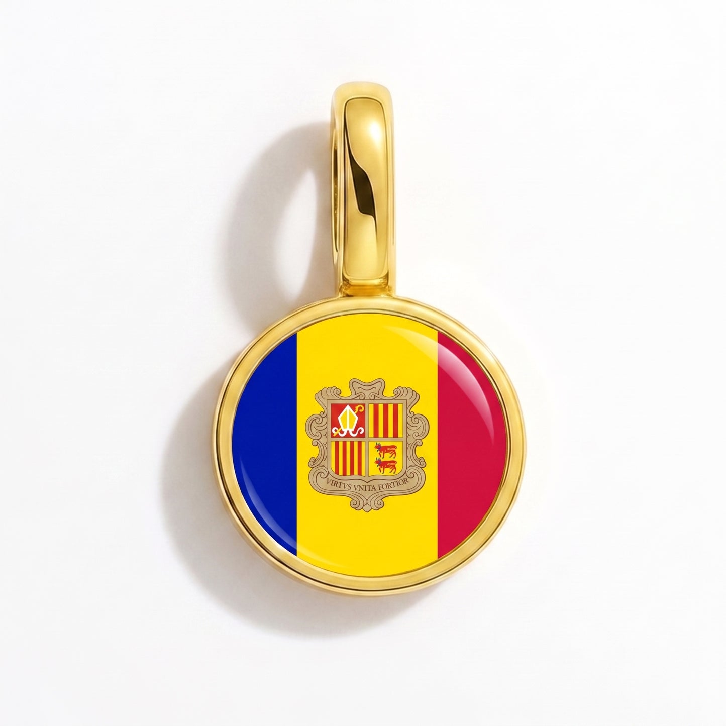 Flaggcharm Andorra – rund guld