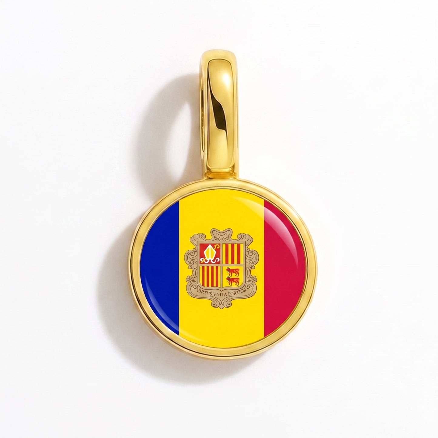 Flaggcharm Andorra – rektangulär guld