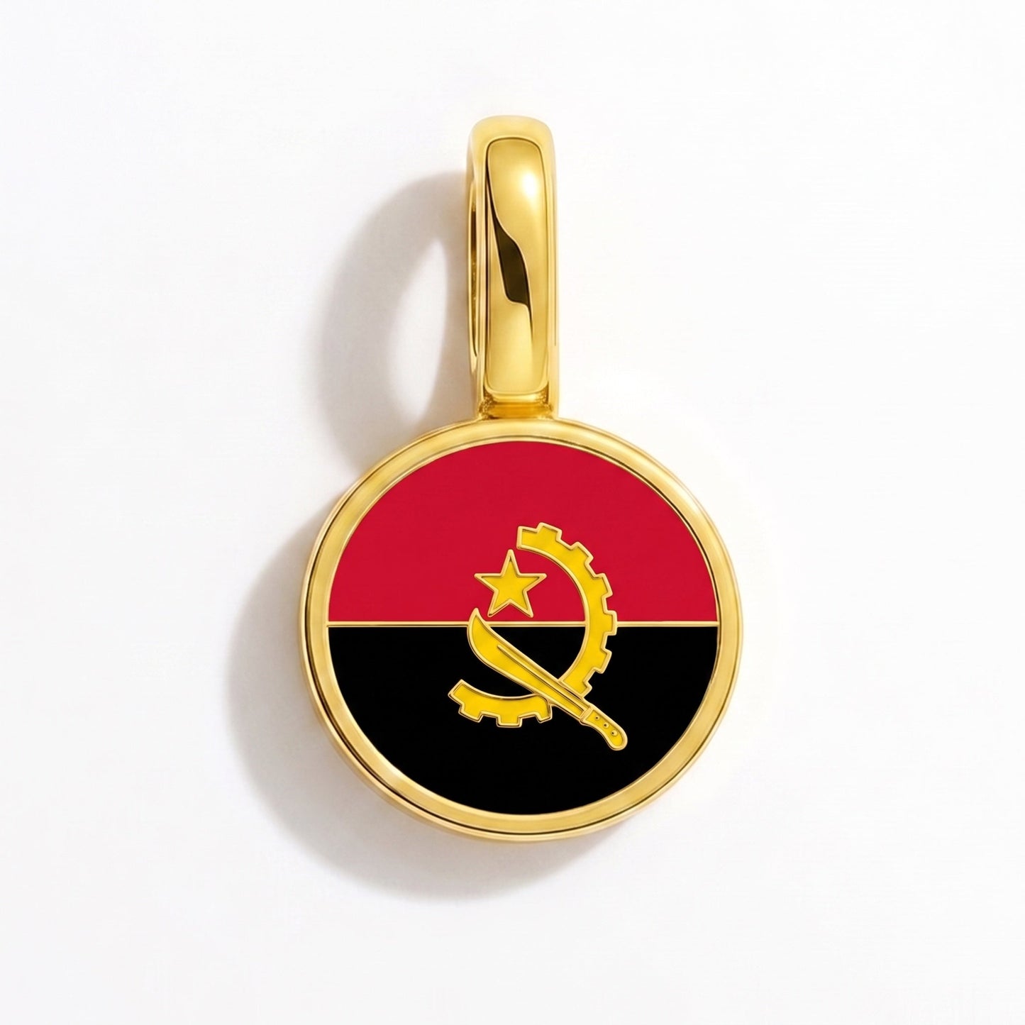 Flaggcharm Angola – rektangulär guld