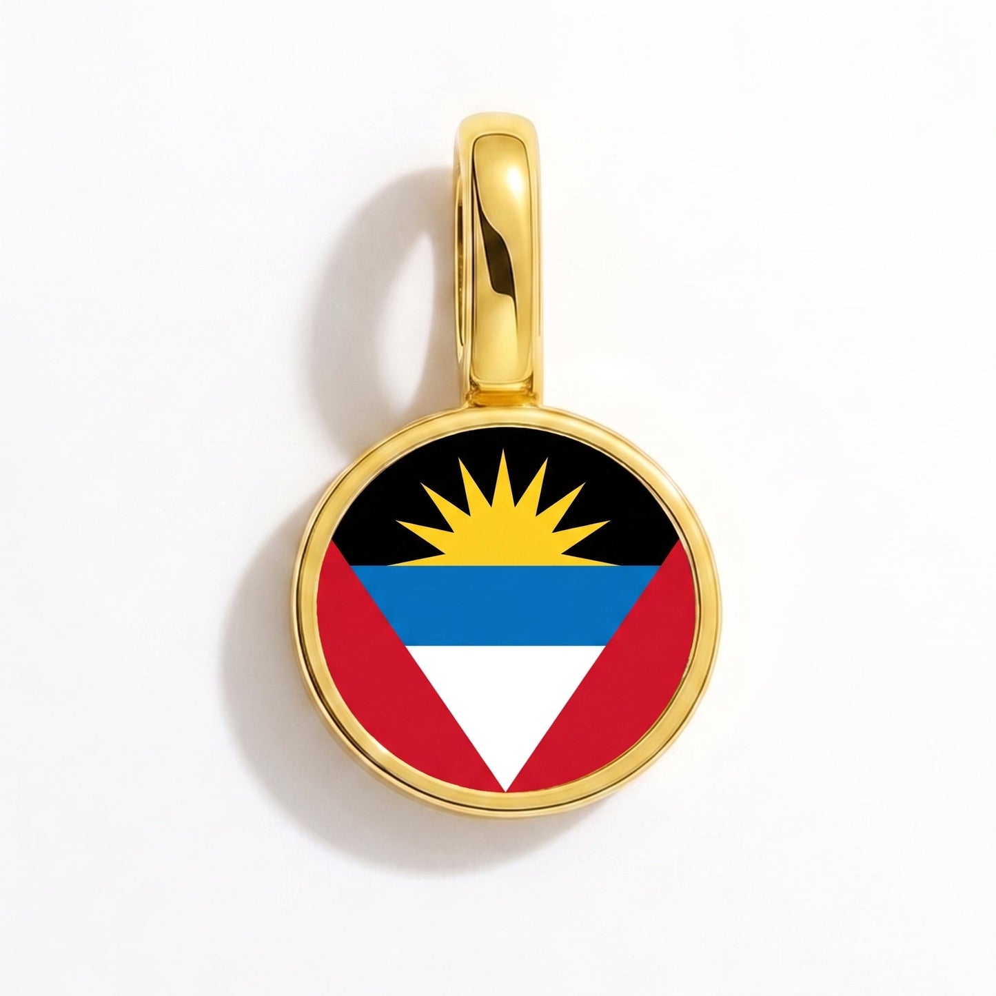 Flaggcharm Antigua och Barbuda – rektangulär guld