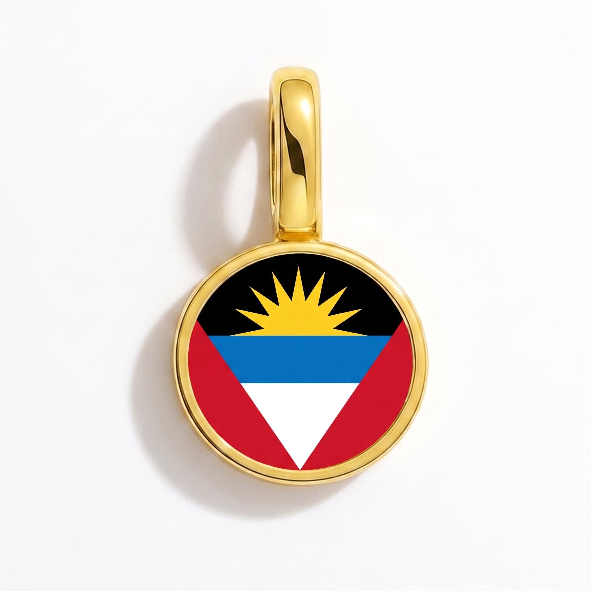 Flaggcharm Antigua och Barbuda – rektangulär guld