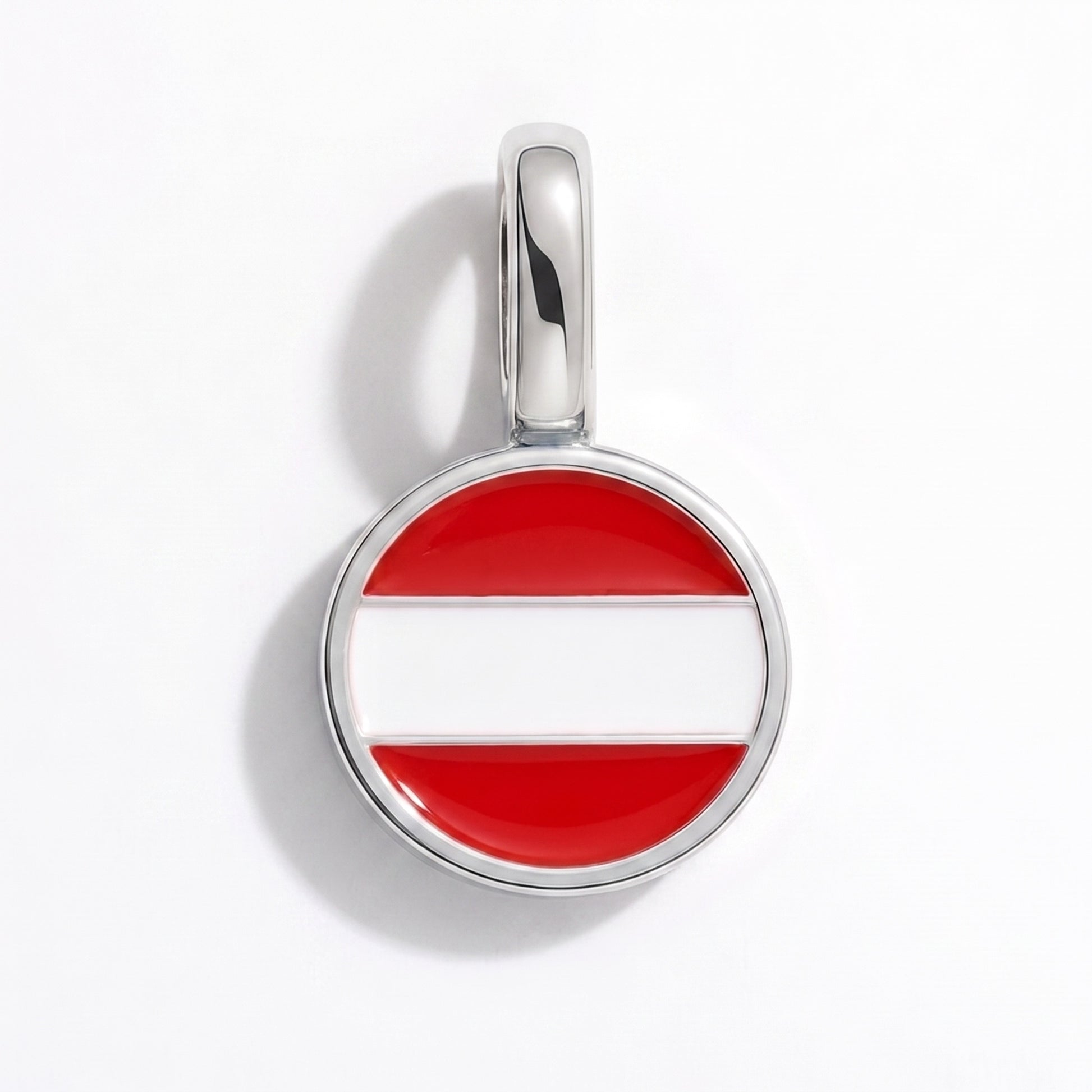 Flaggcharm Österrike – rund silver