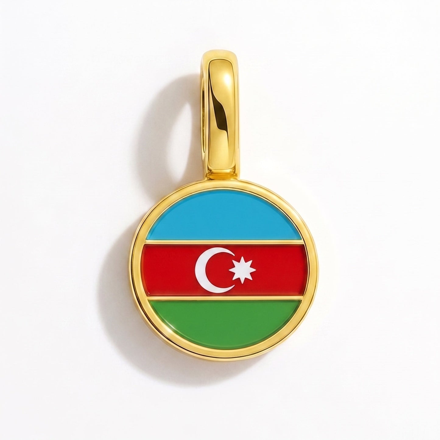 Flaggcharm Azerbajdzjan – rektangulär guld