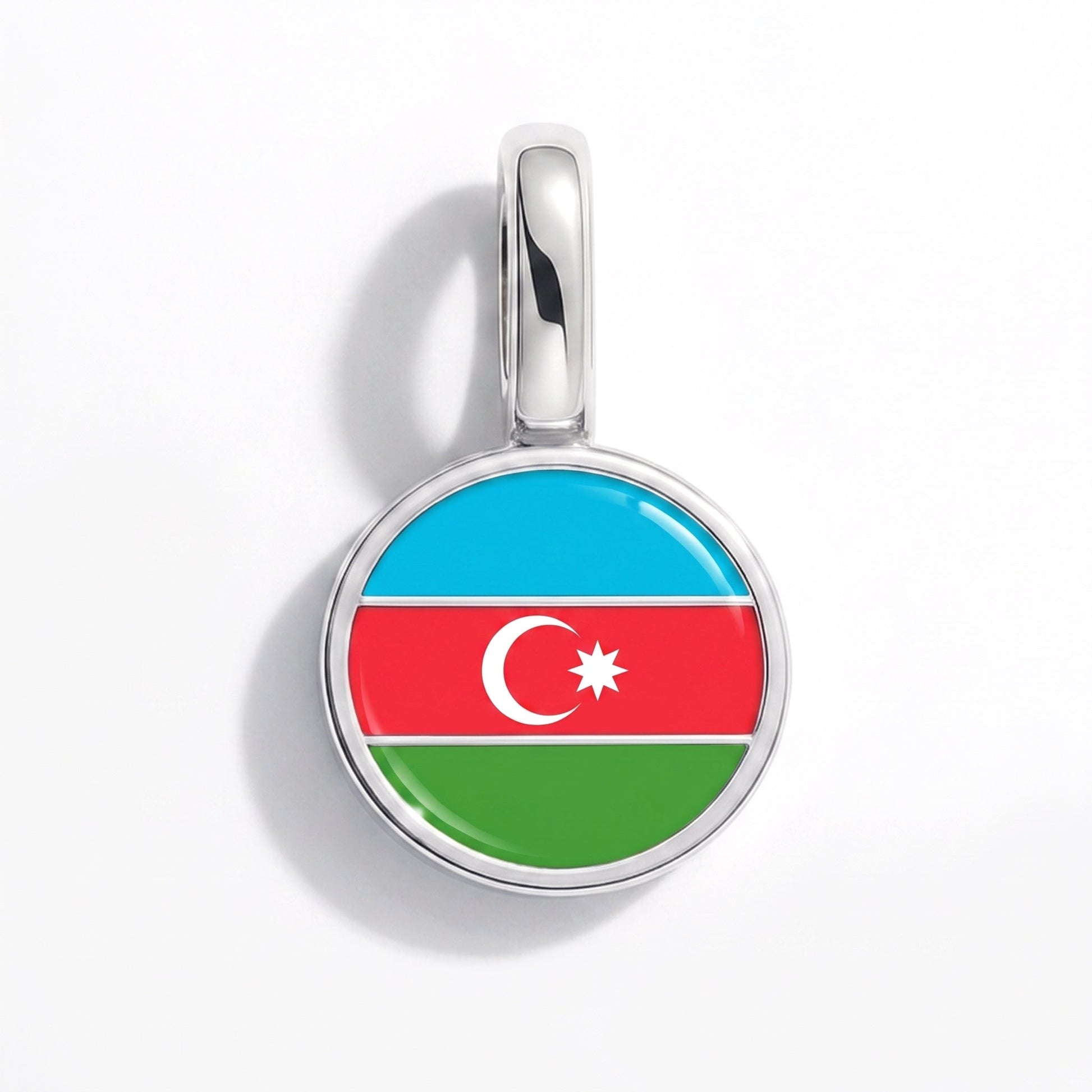 Flaggcharm Azerbajdzjan – rektangulär silver
