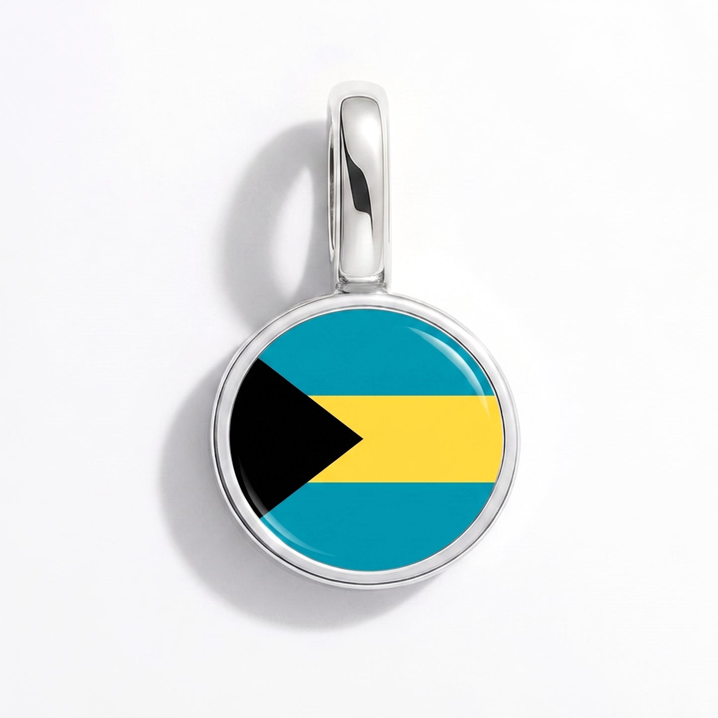 Flaggcharm Bahamas – rund silver