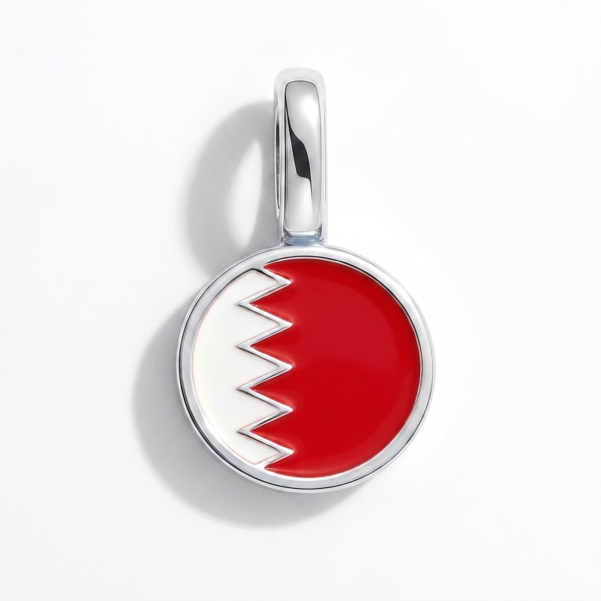 Flaggcharm Bahrain – rund silver
