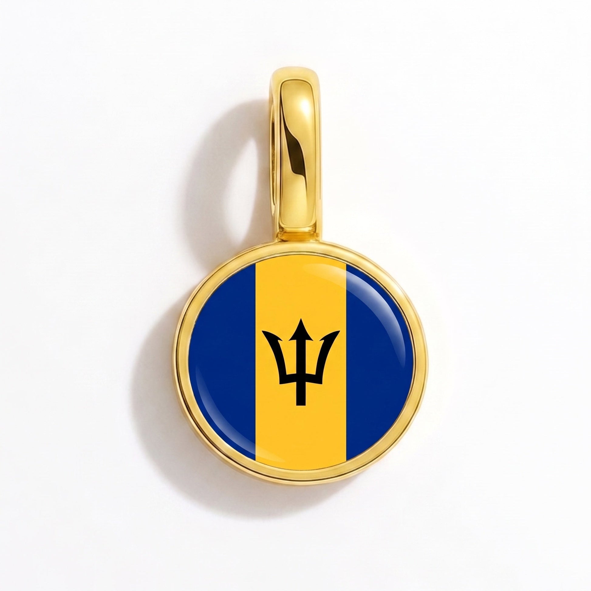 Flaggcharm Barbados – rektangulär guld