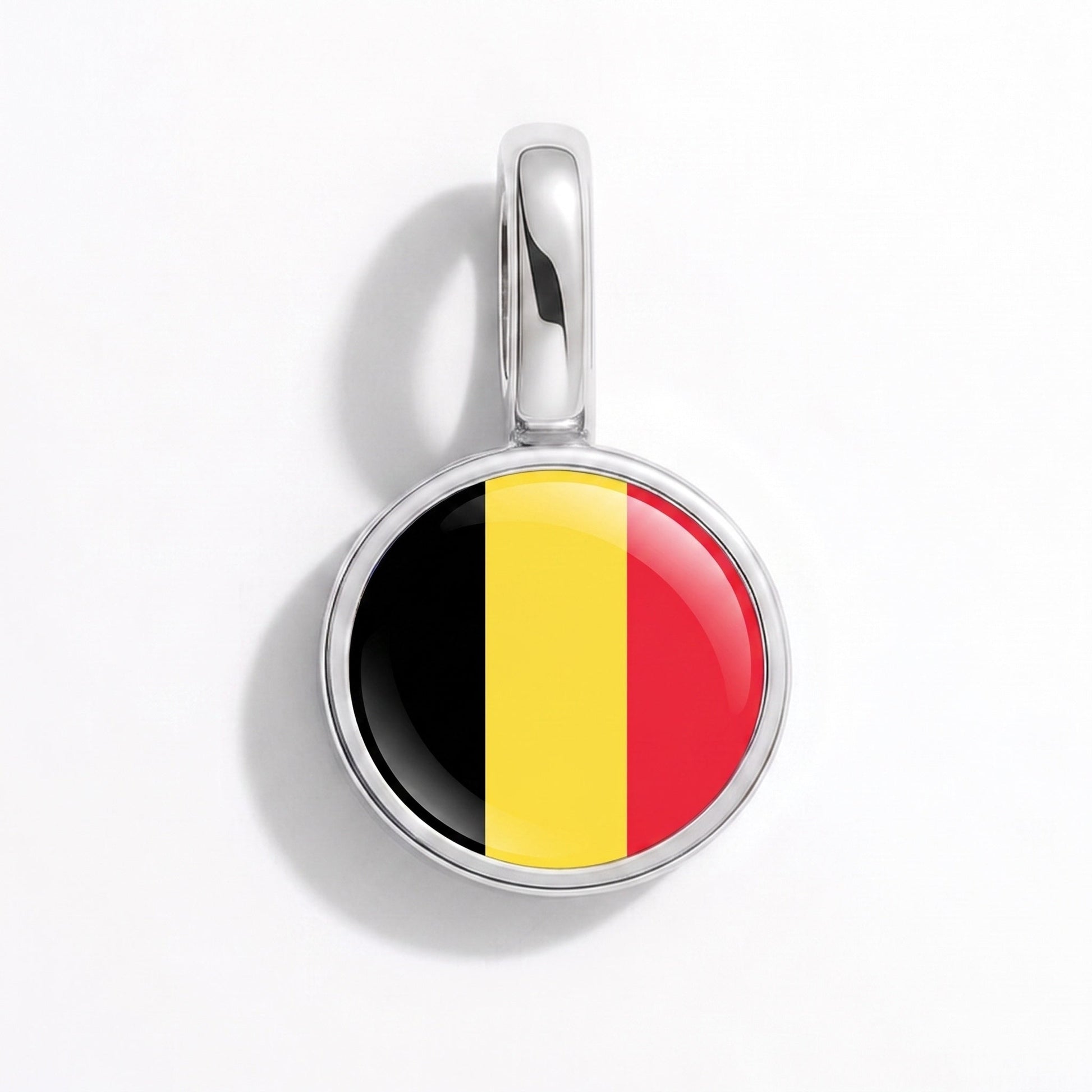 Flaggcharm Belgien – rektangulär silver