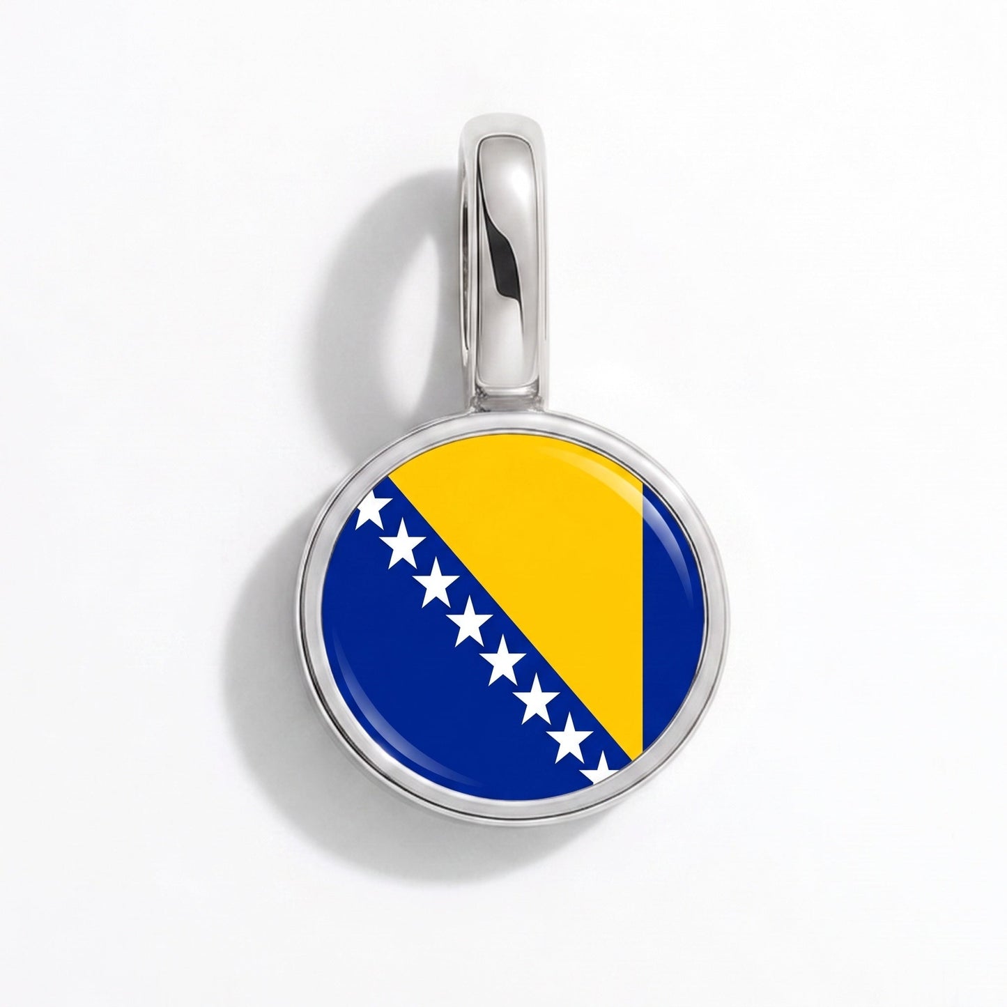 Flaggcharm Bosnien och Hercegovina – rektangulär silver