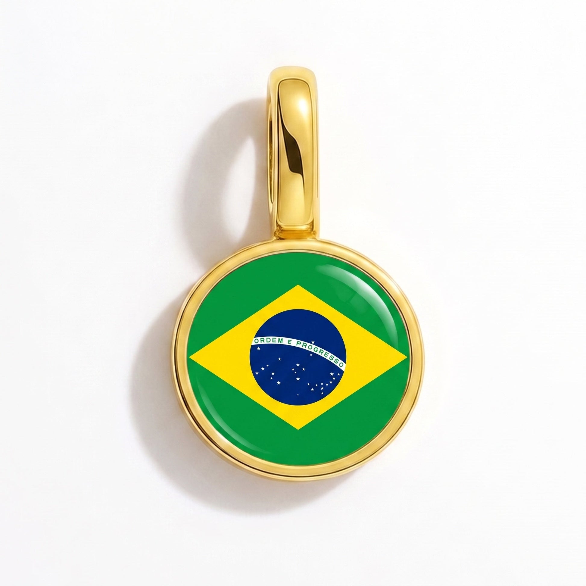 Flaggcharm Brasilien – rektangulär guld