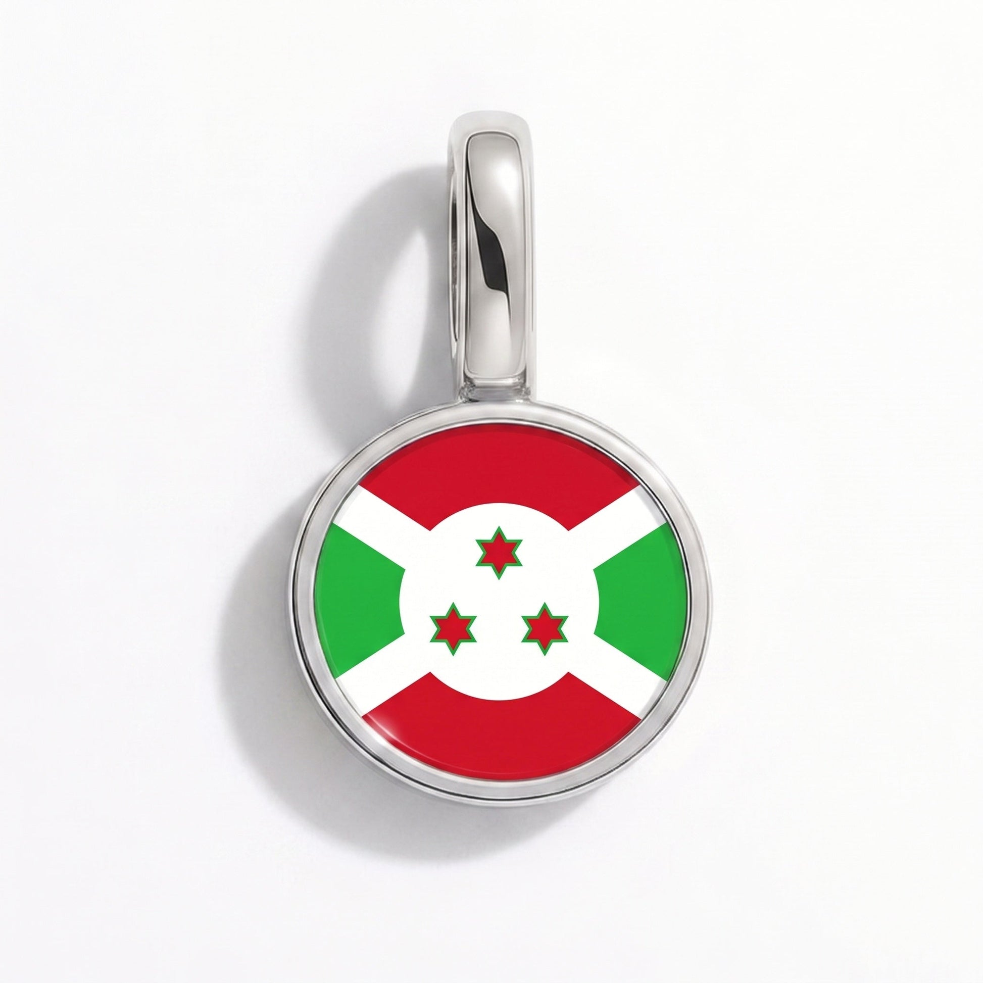 Flaggcharm Burundi – rektangulär silver