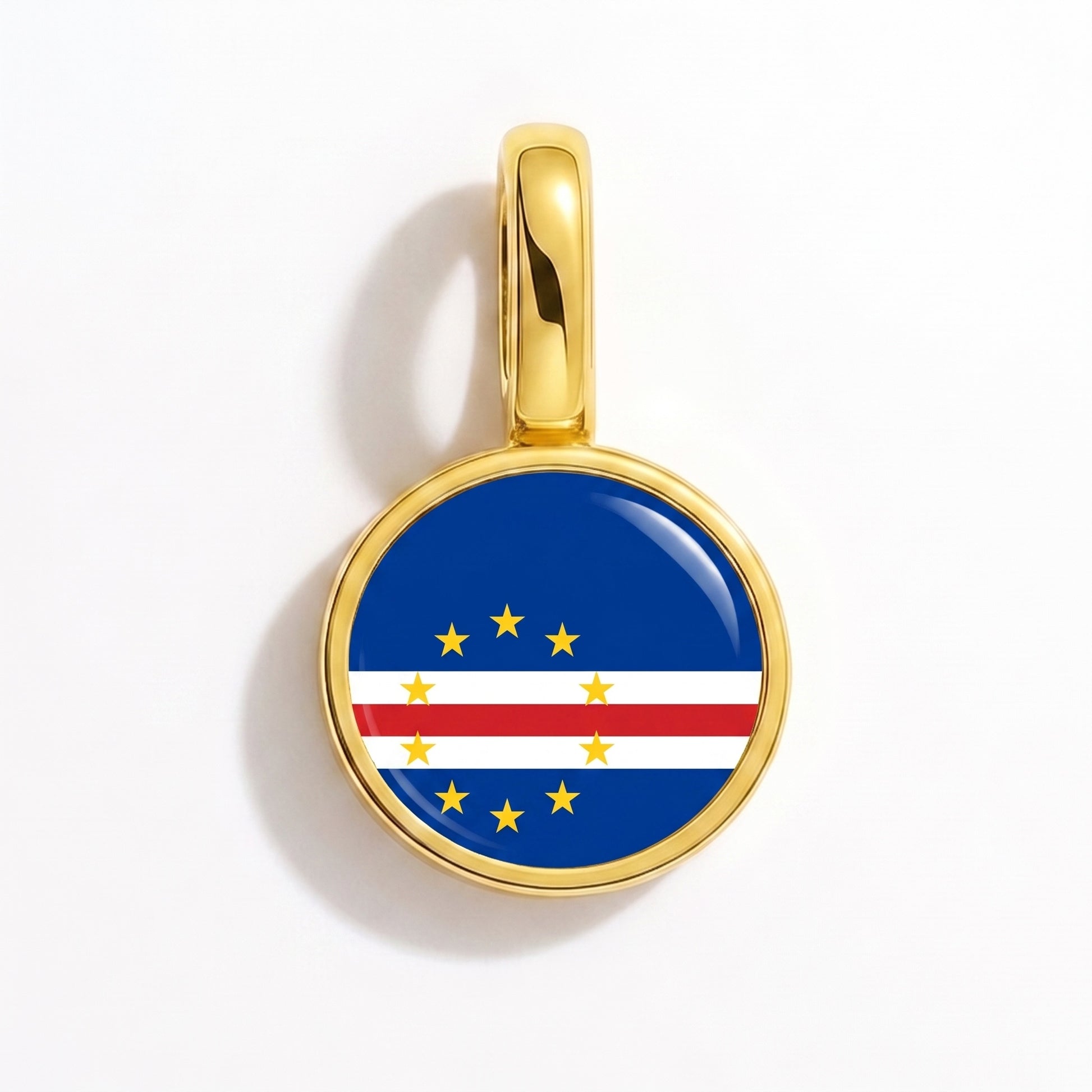 Flaggcharm Kap Verde – rund guld