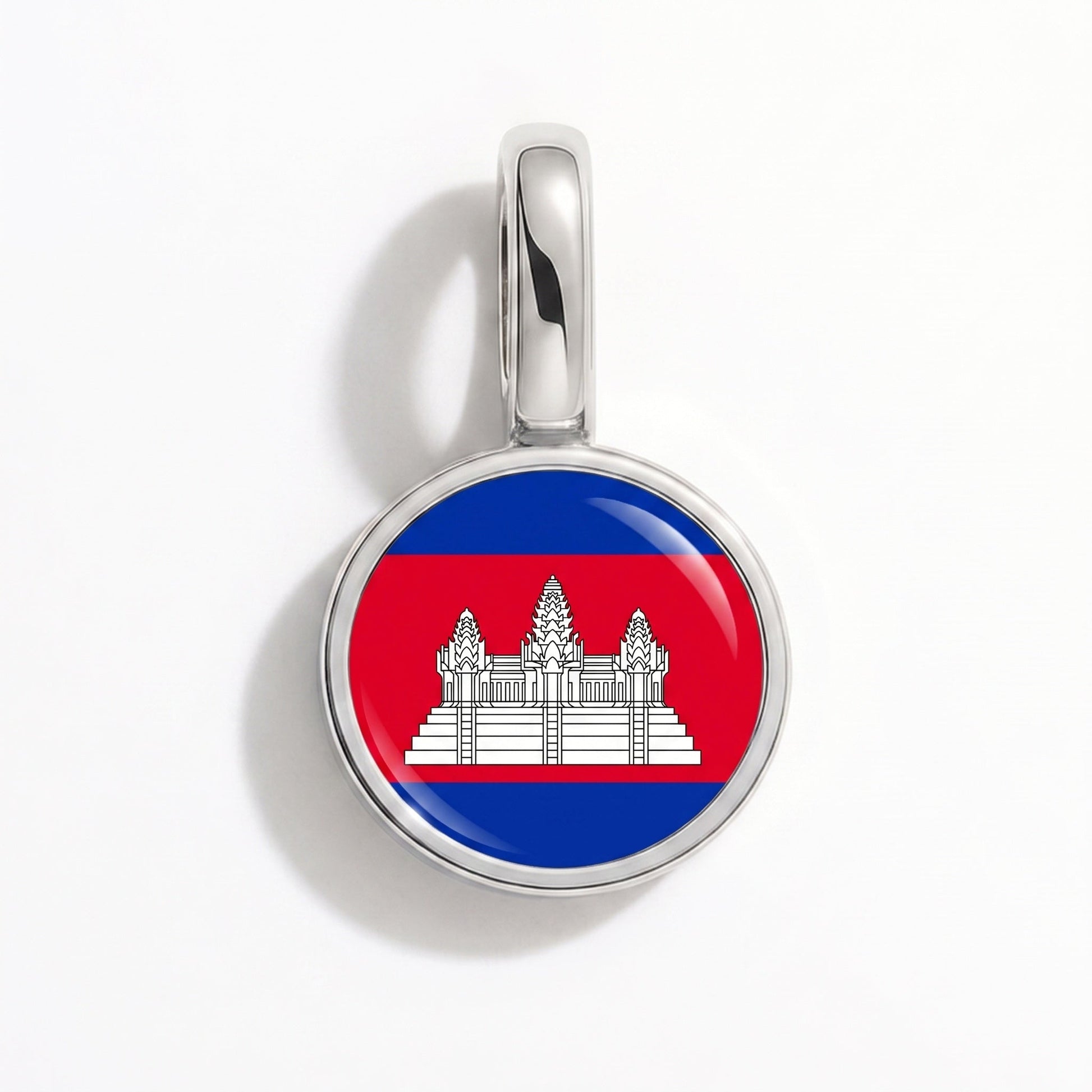 Flaggcharm Kambodja – rektangulär silver