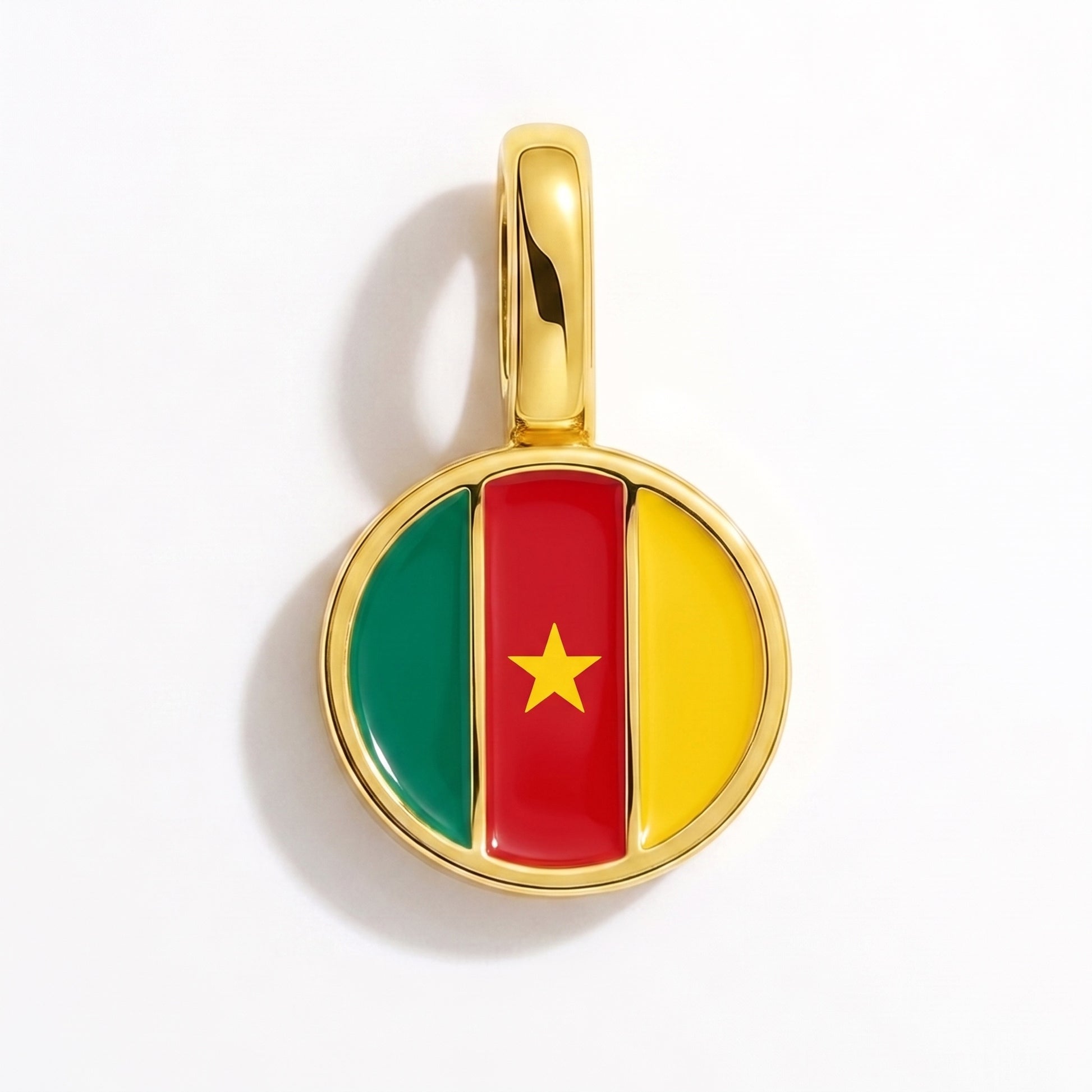 Flaggcharm Kamerun – rund guld