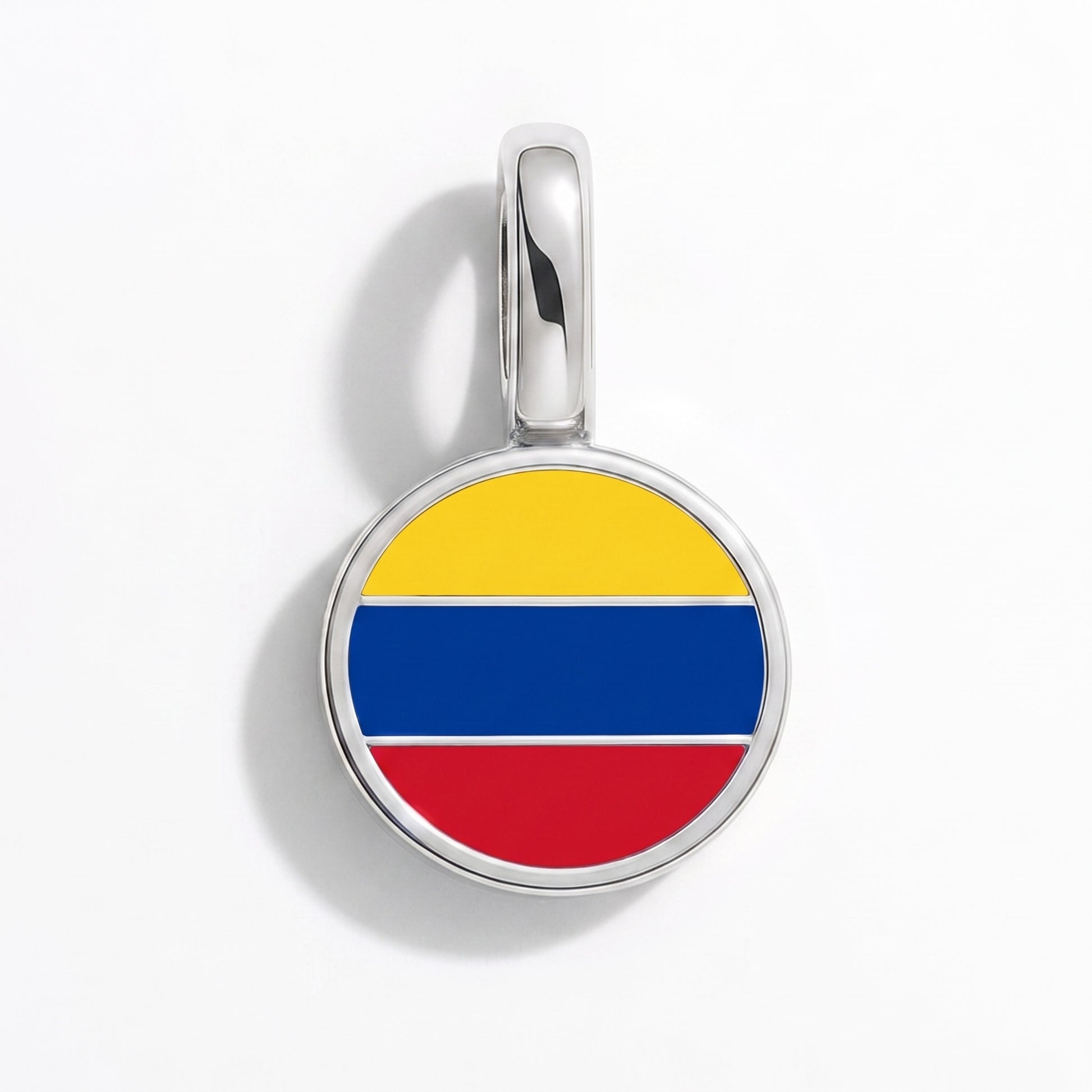 Flaggcharm Colombia – rund silver