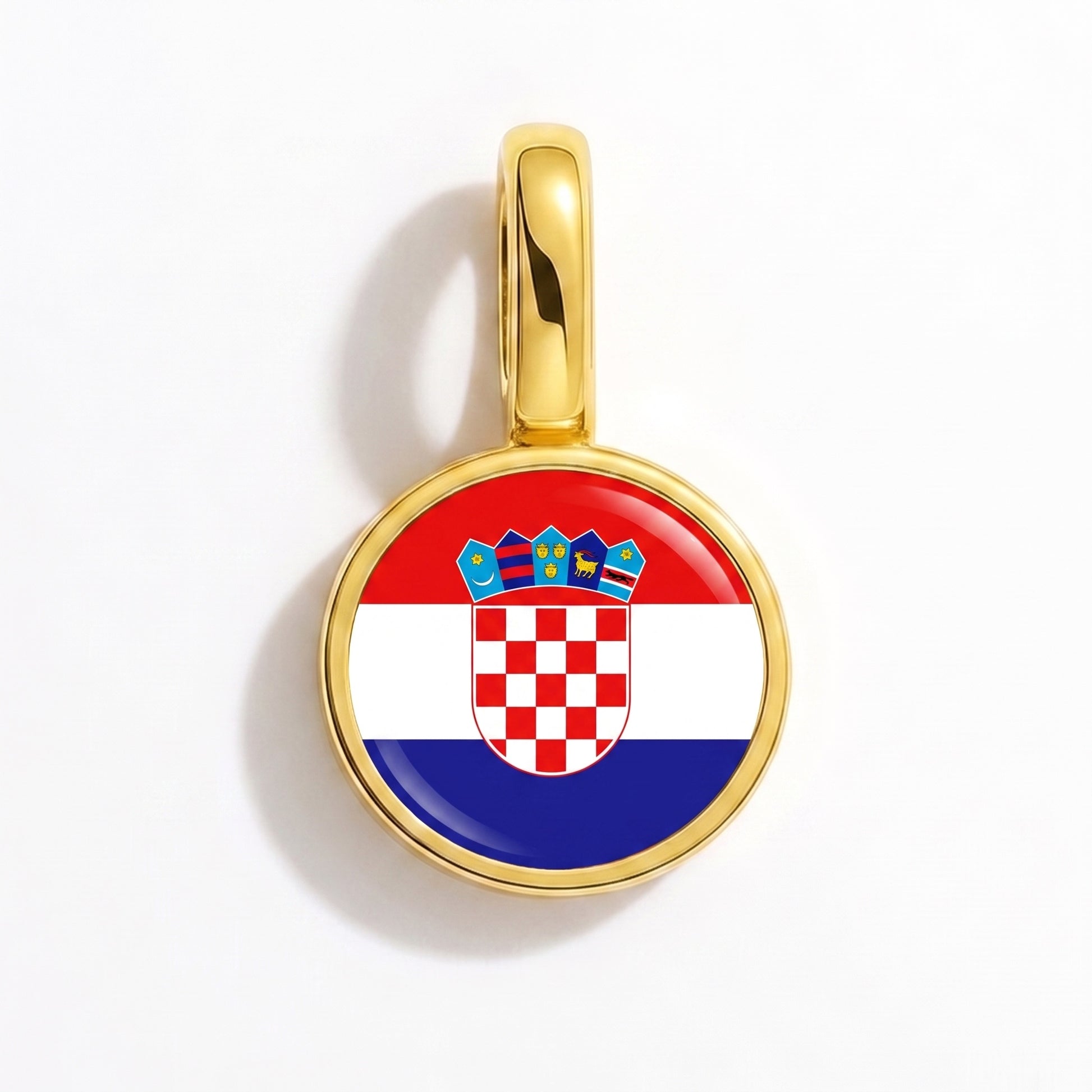 Flaggcharm Kroatien – rund guld