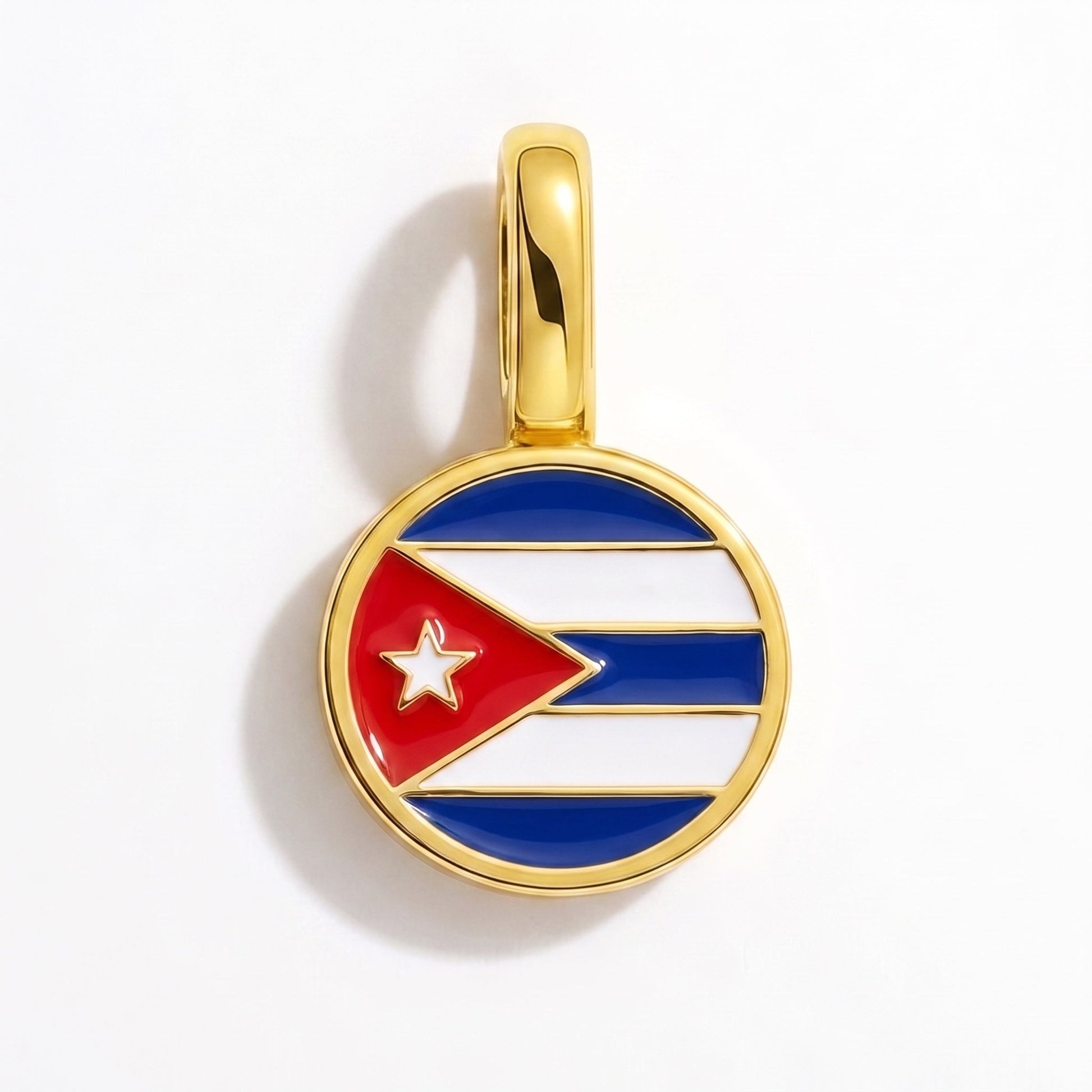 Flaggcharm Kuba – rektangulär guld