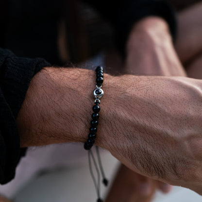 Fotoarmband med din bild - Pärlkedja