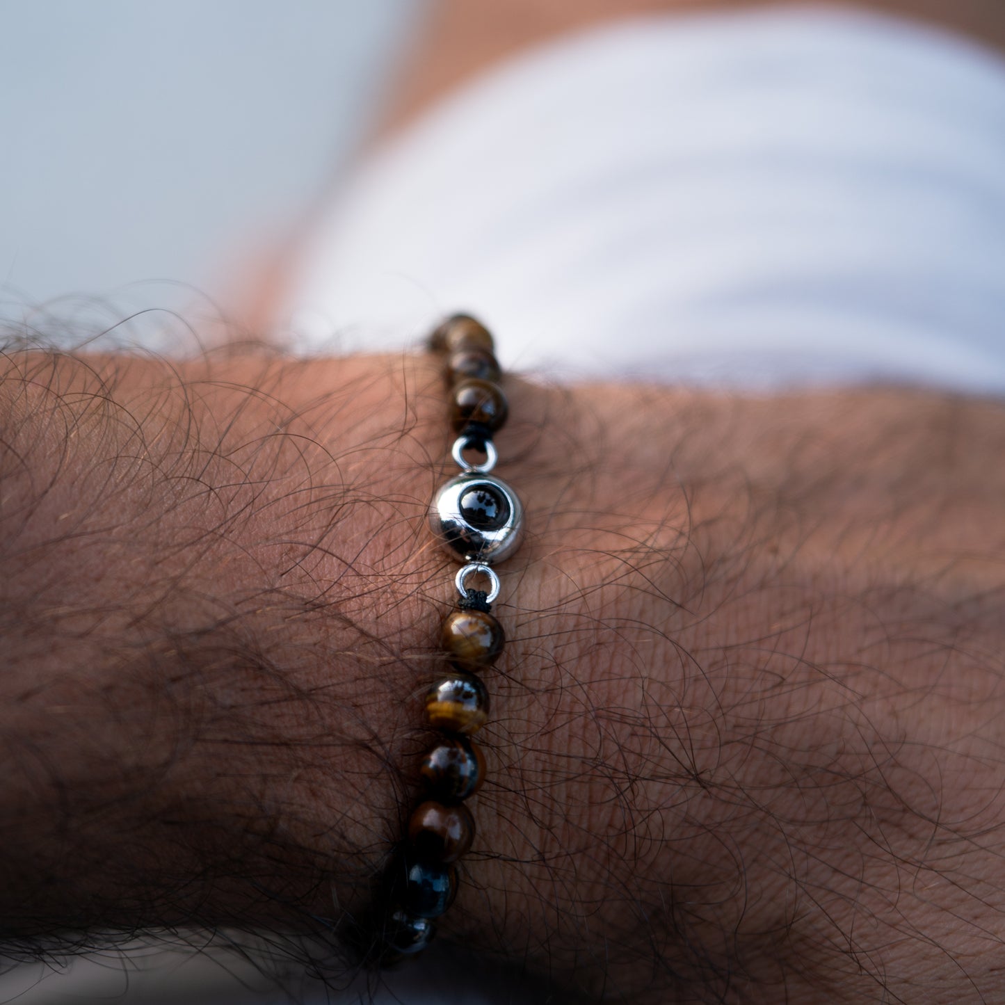 Fotoarmband med din bild - Pärlkedja