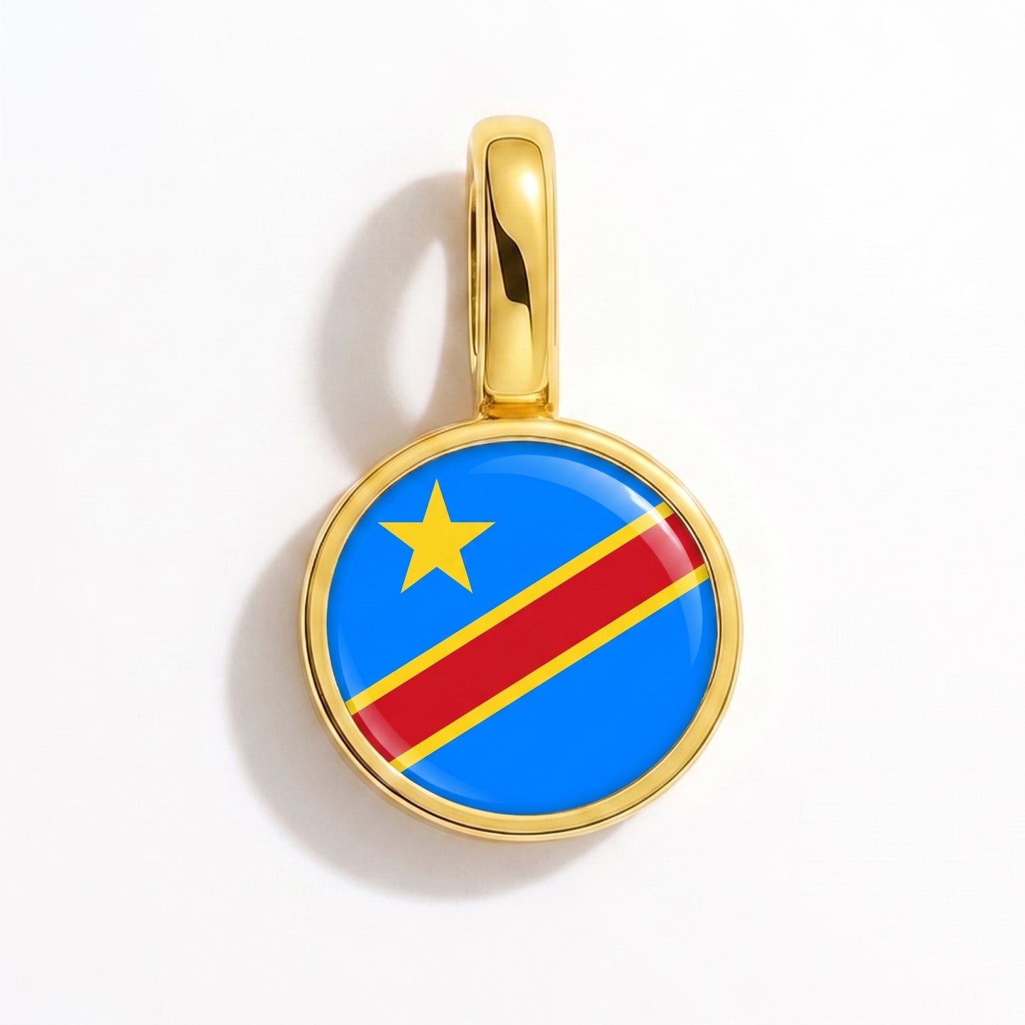 Flaggcharm Demokratiska republiken Kongo – rund guld