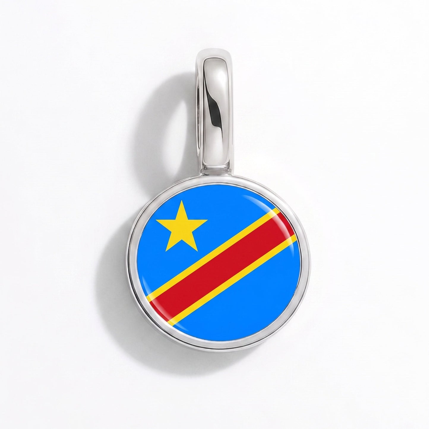 Flaggcharm Demokratiska republiken Kongo – rektangulär silver