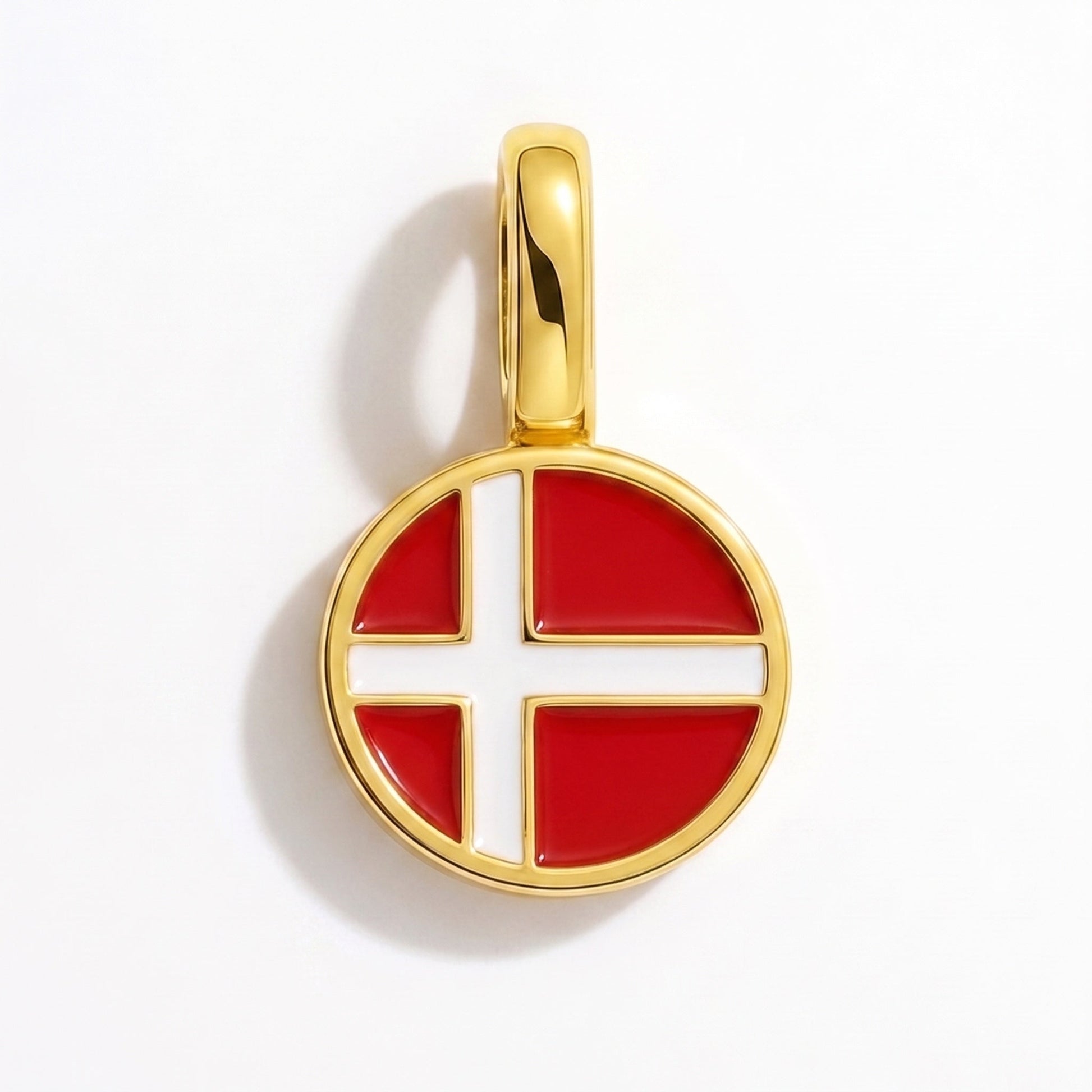 Flaggcharm Danmark – rektangulär guld