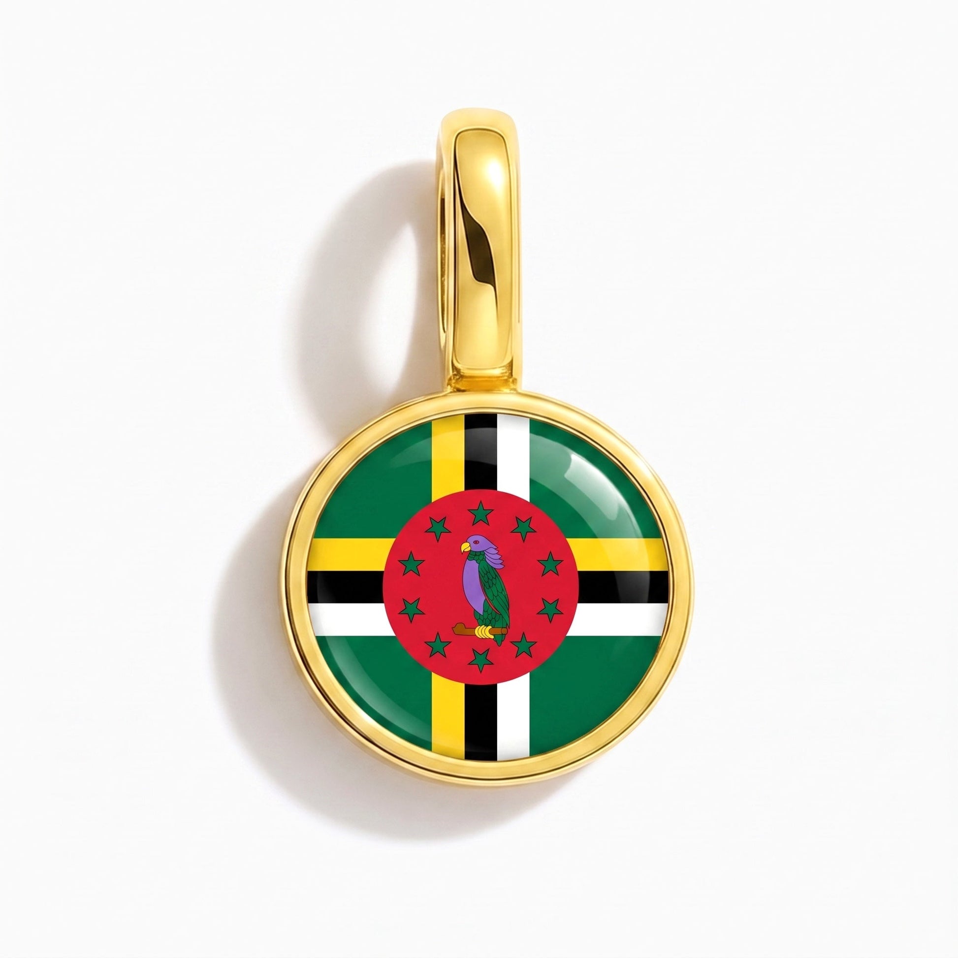 Flaggcharm Dominica – rektangulär guld