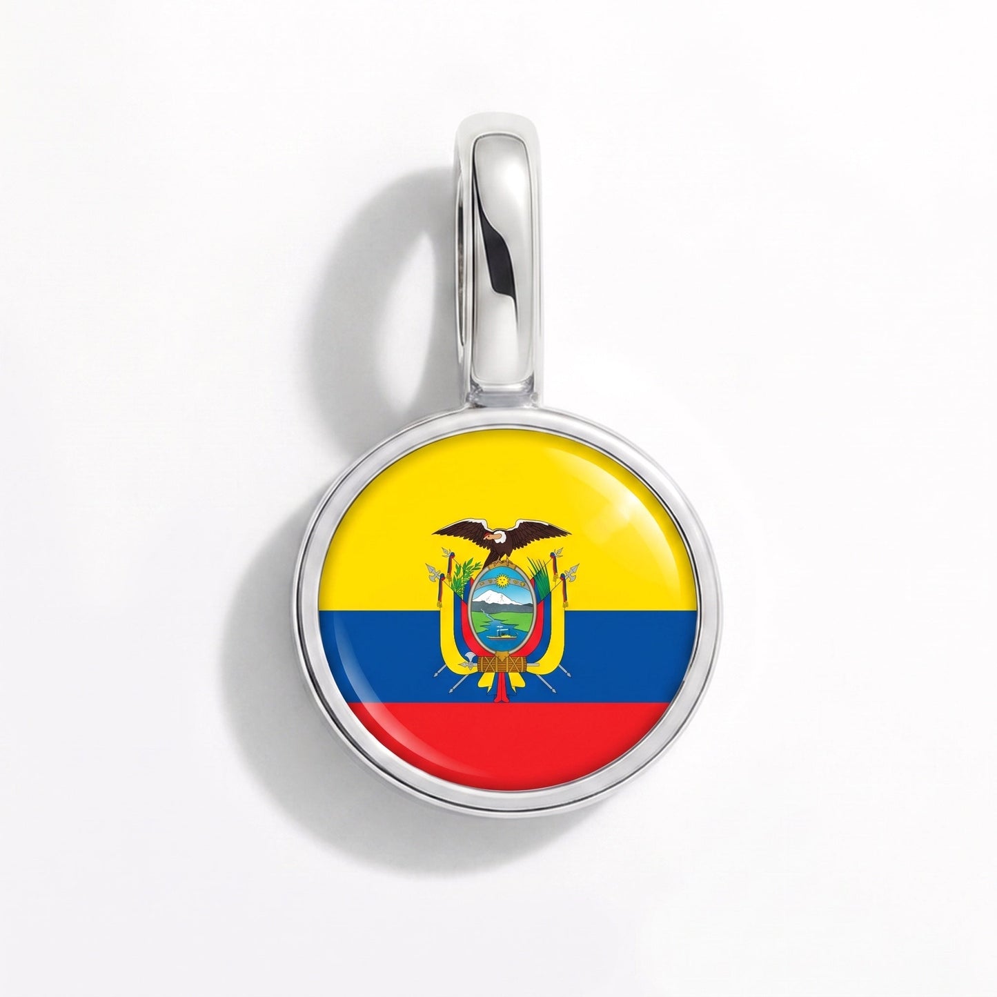 Flaggcharm Ecuador – rektangulär silver