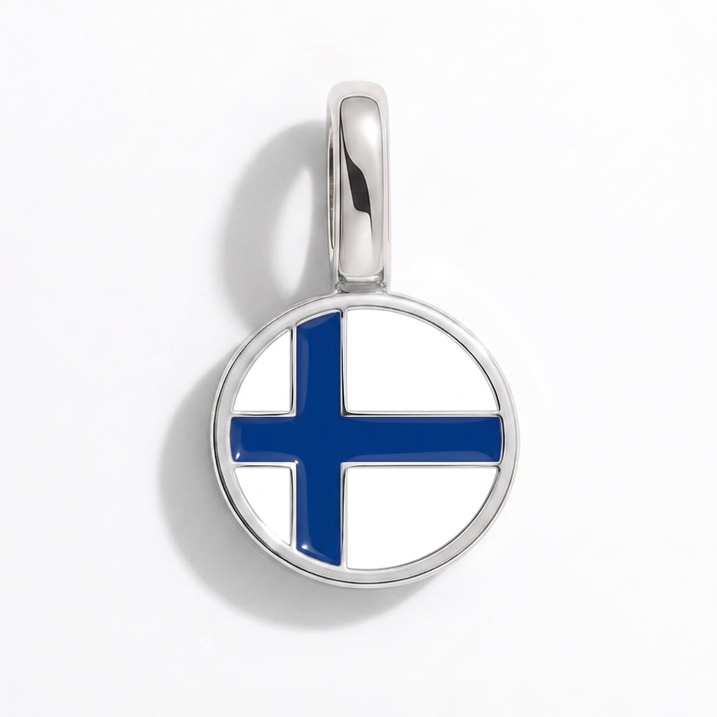 Flaggcharm Finland – rektangulär silver