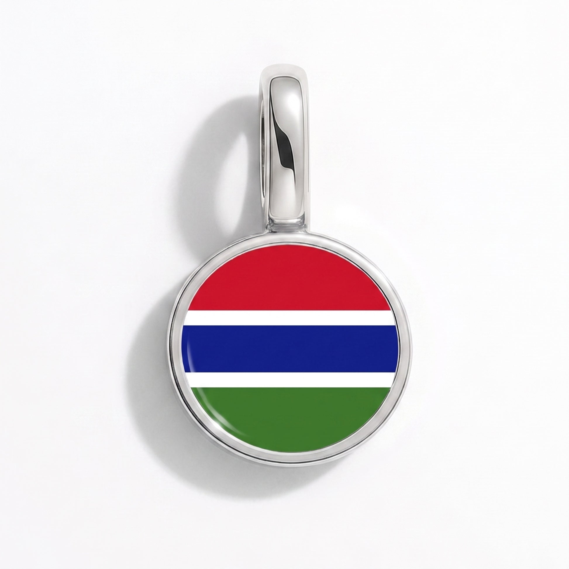 Flaggcharm Gambia – rund silver