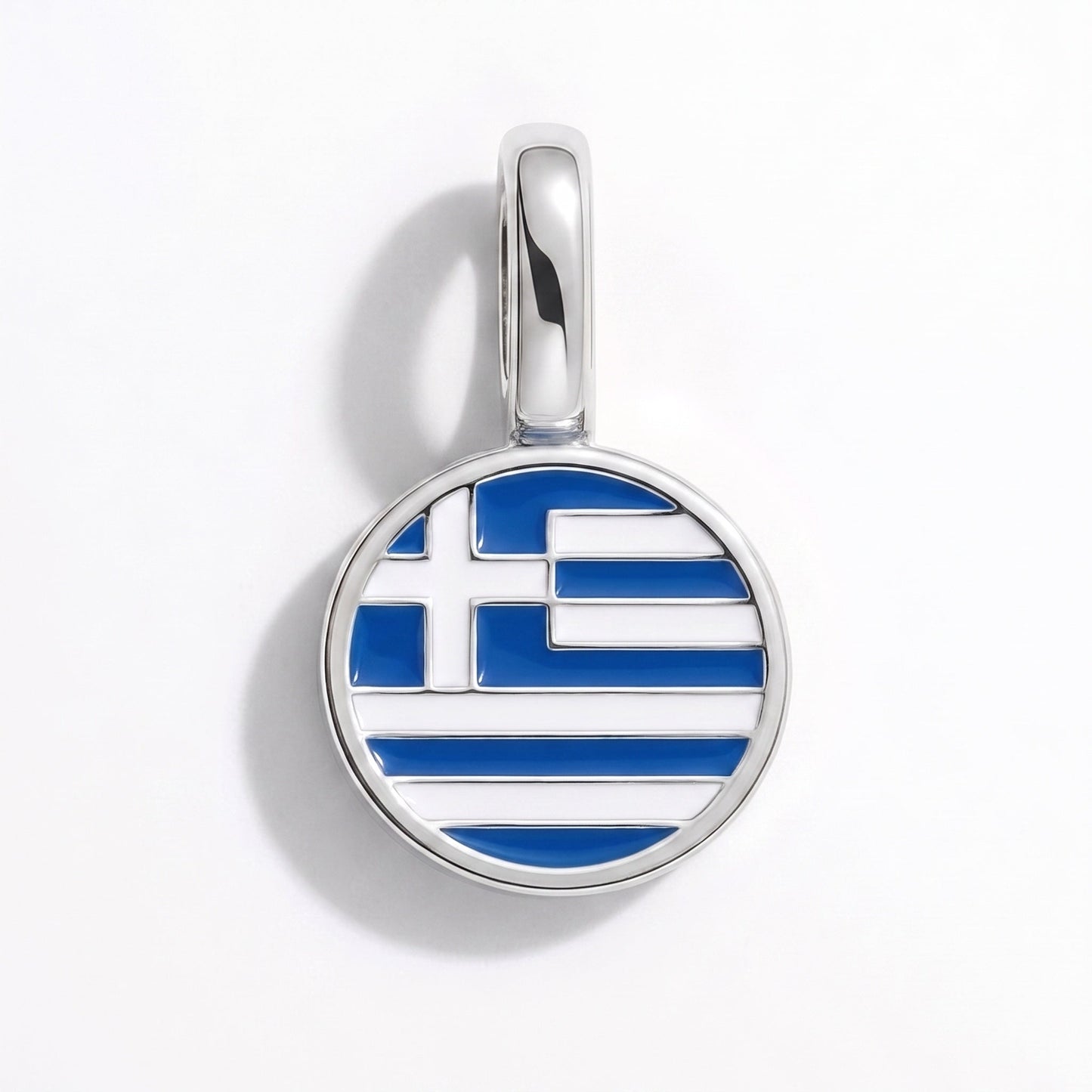 Flaggcharm Grekland – rektangulär silver