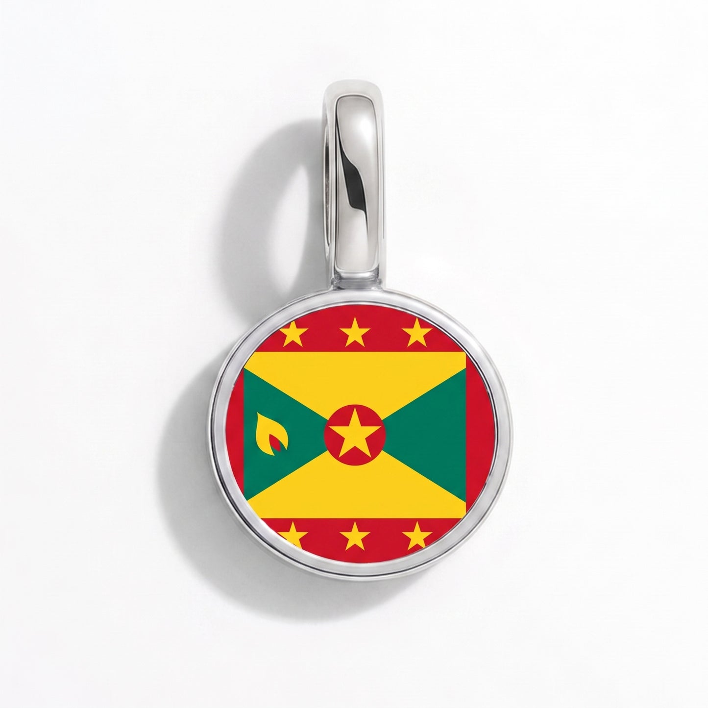 Flaggcharm Grenada – rund silver