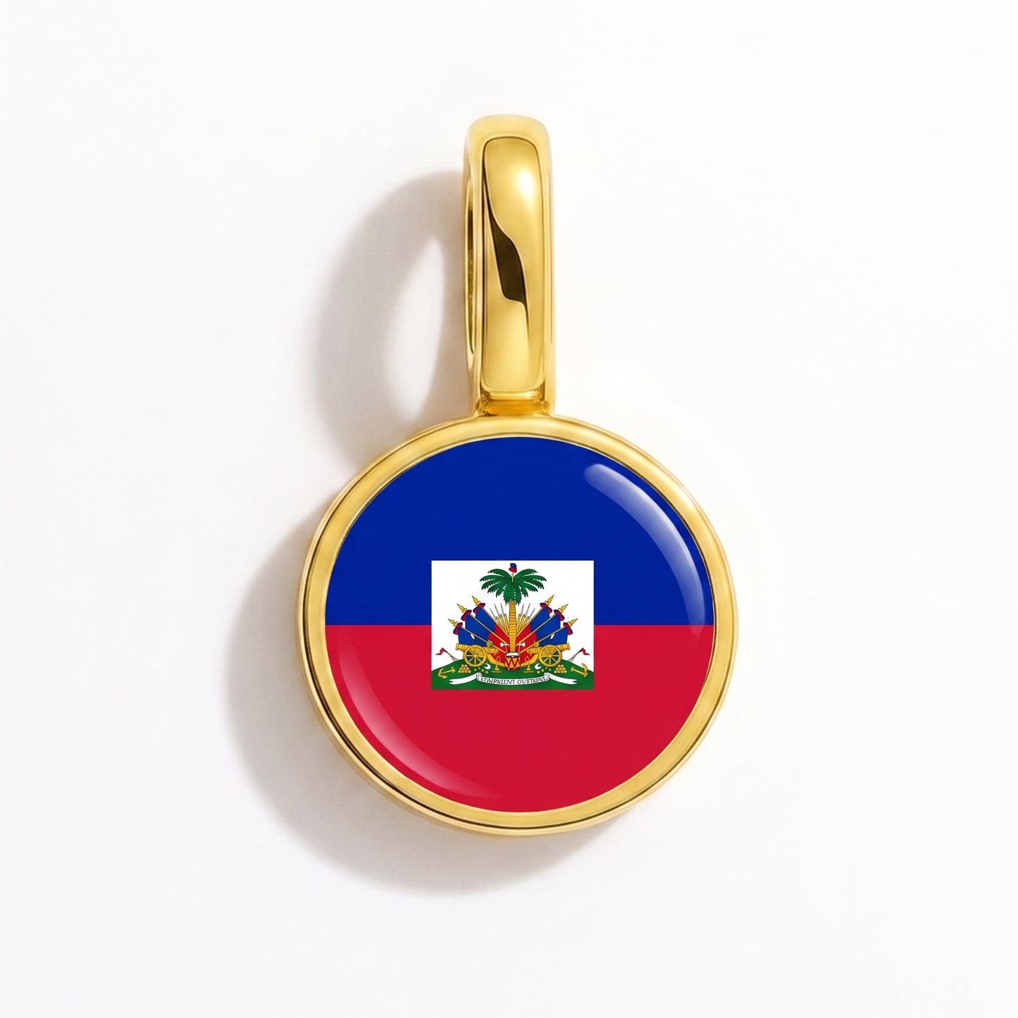 Flaggcharm Haiti – rund guld