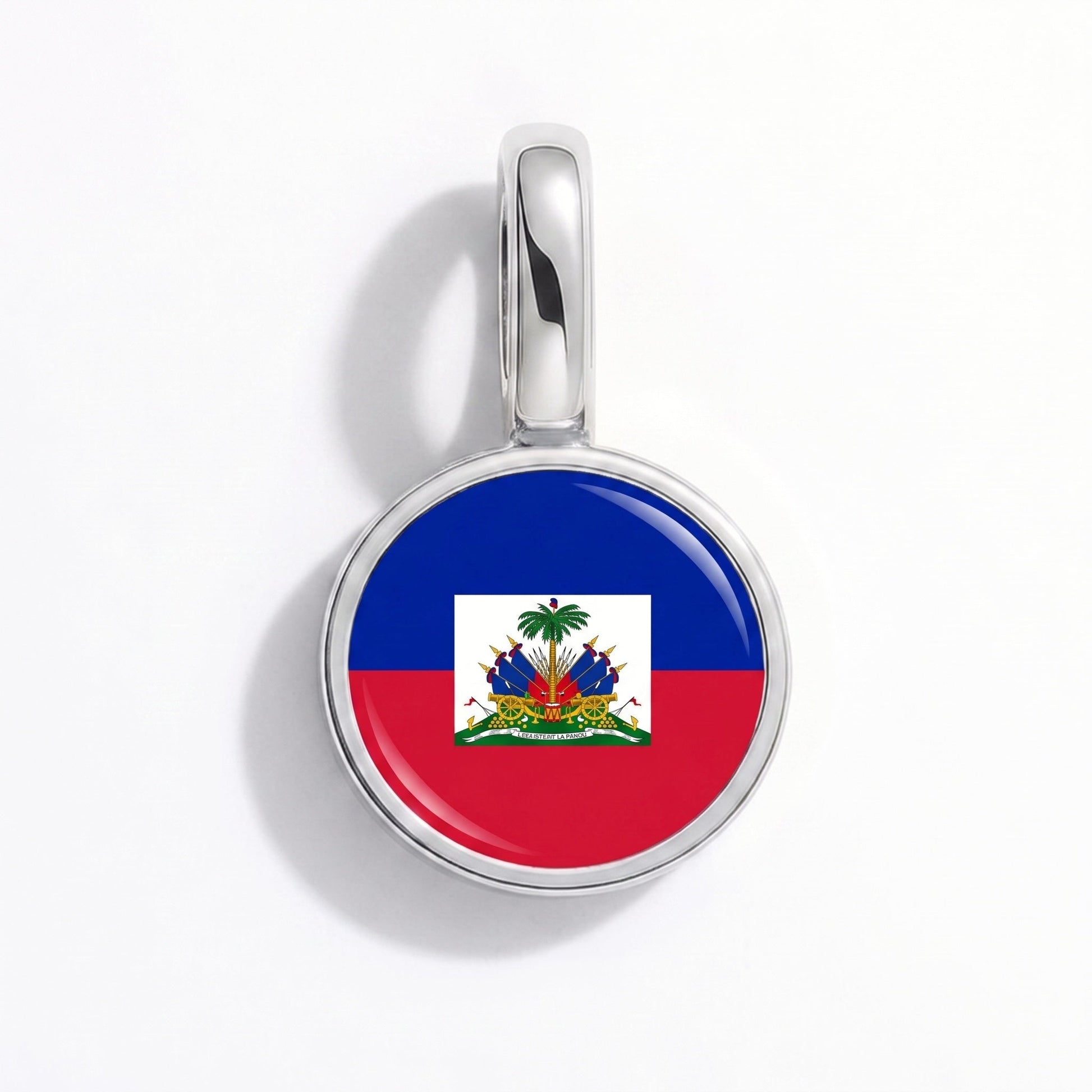 Flaggcharm Haiti – rektangulär silver