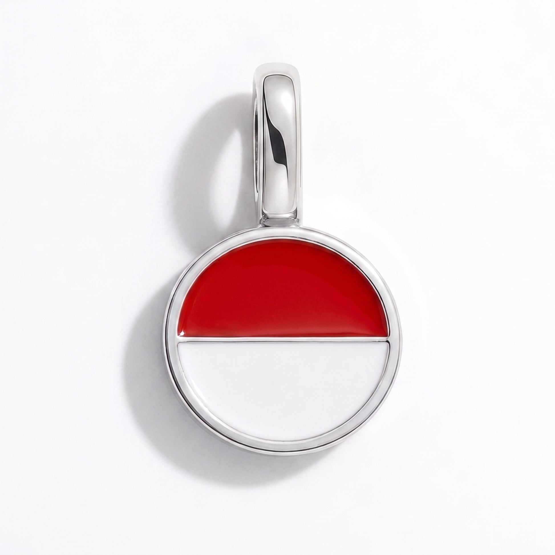 Flaggcharm Indonesien – rund silver