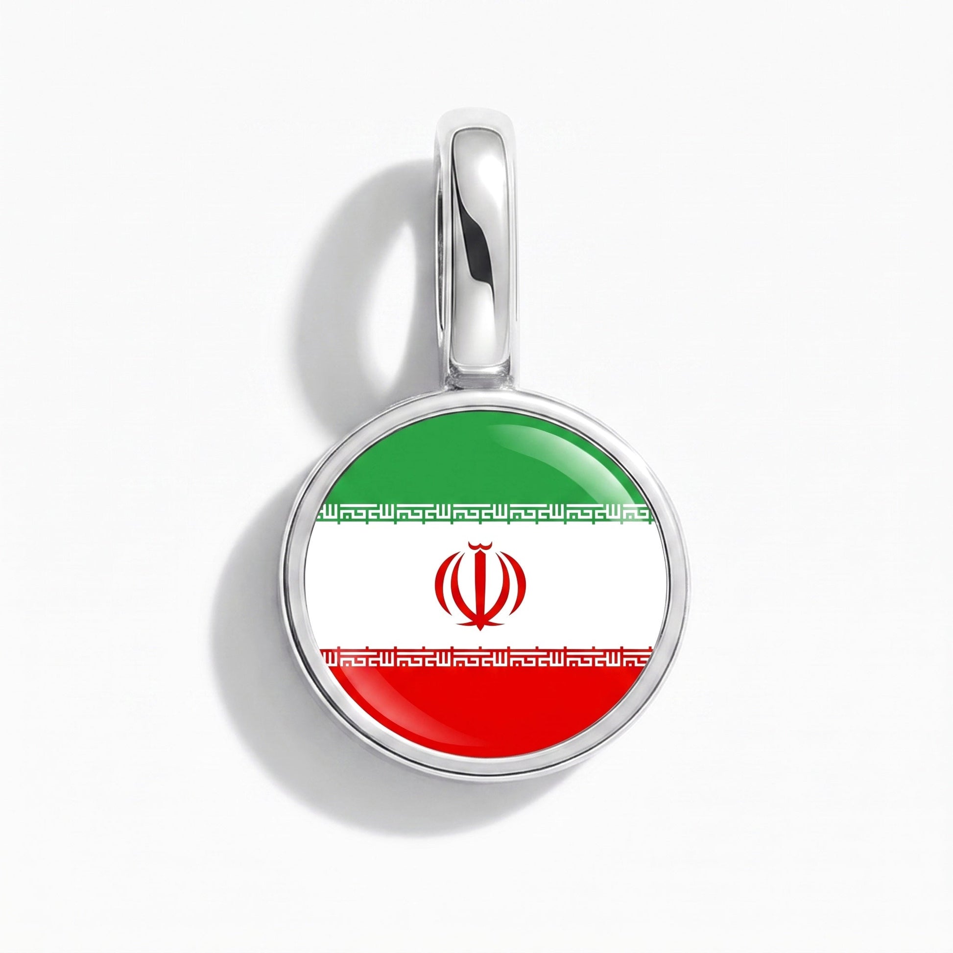 Flaggcharm Iran – rektangulär silver