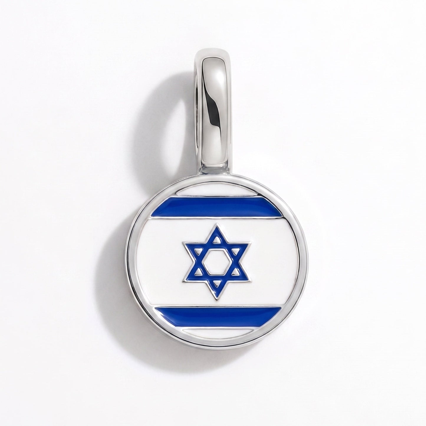 Flaggcharm Israel – rektangulär silver