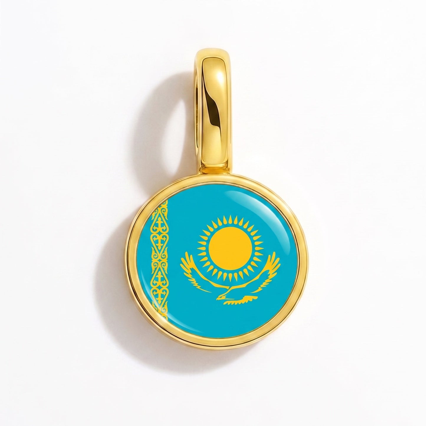Flaggcharm Kazakstan – rektangulär guld