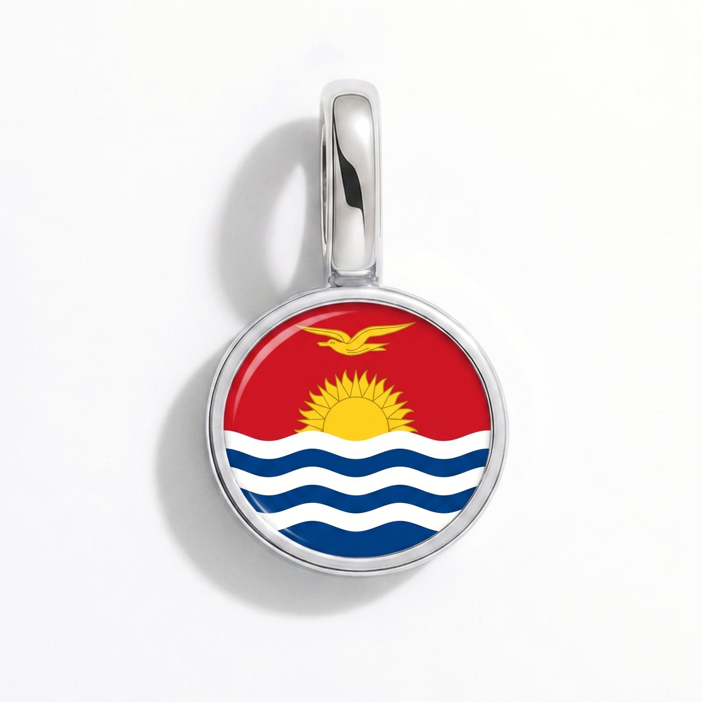 Flaggcharm Kiribati – rund silver