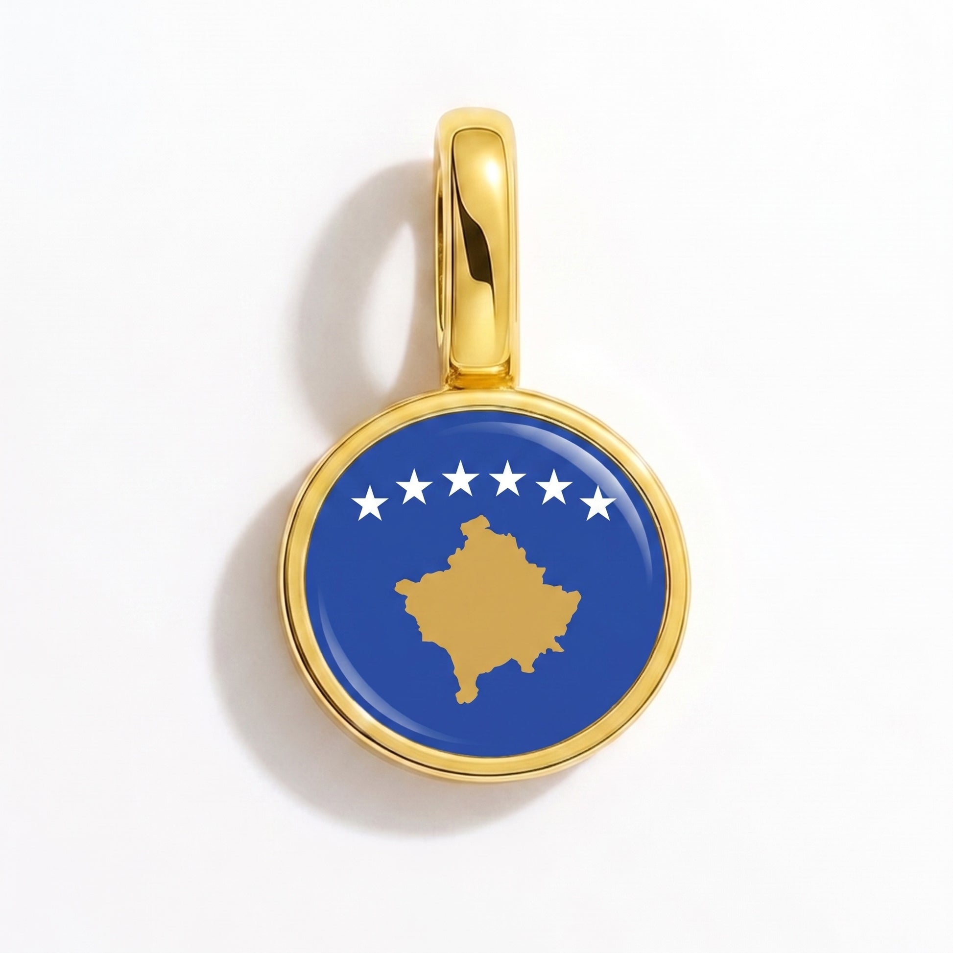 Flaggcharm Kosovo – rund guld