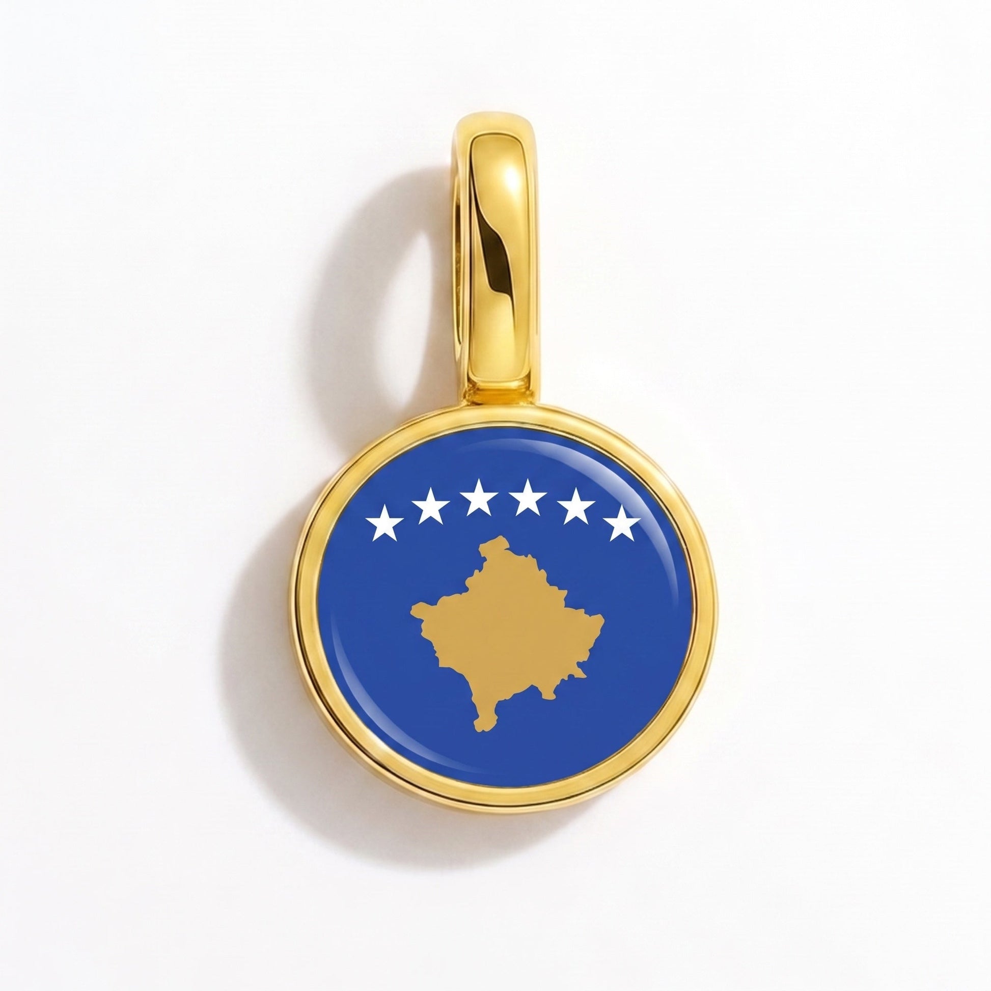 Flaggcharm Kosovo – rektangulär guld