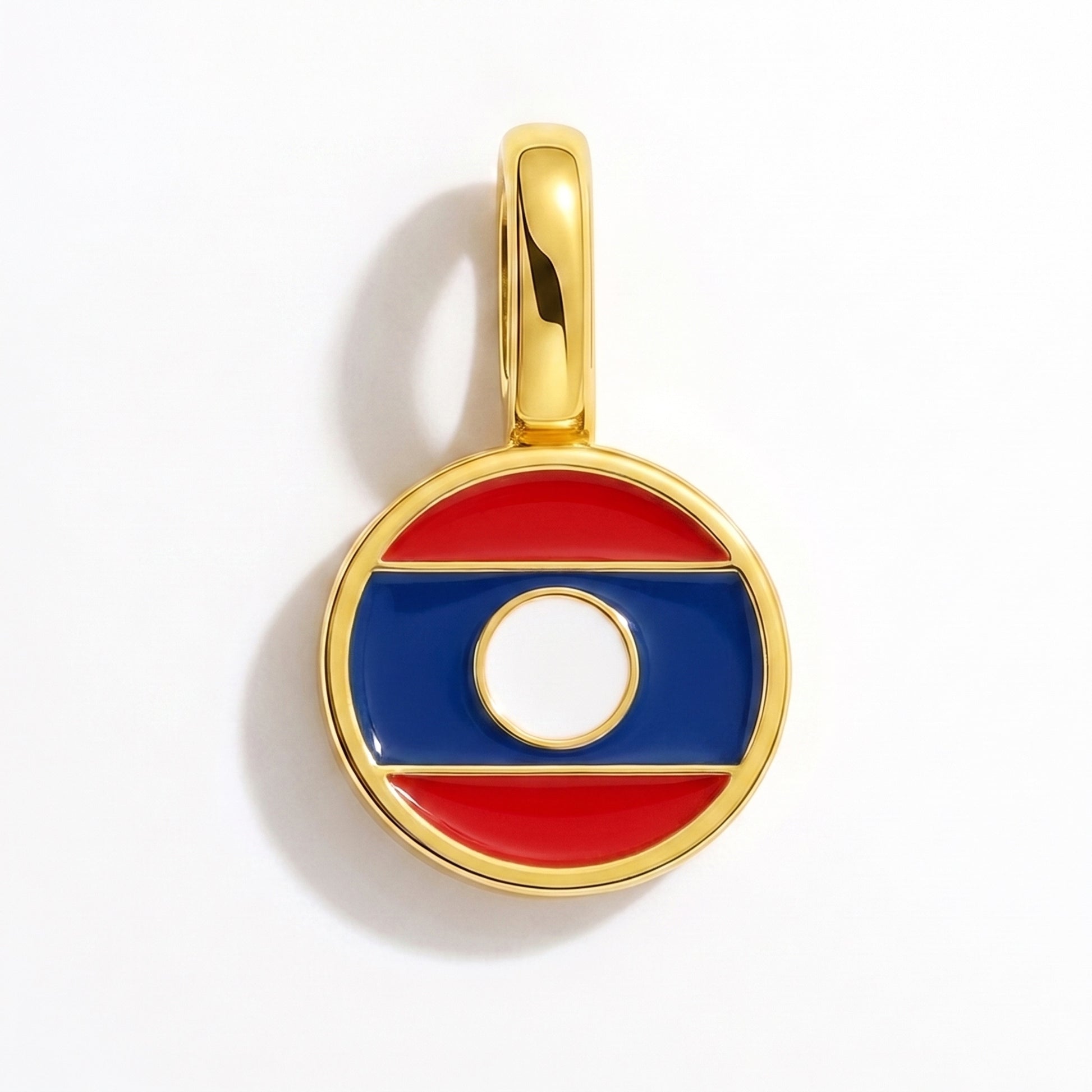Flaggcharm Laos – rund guld