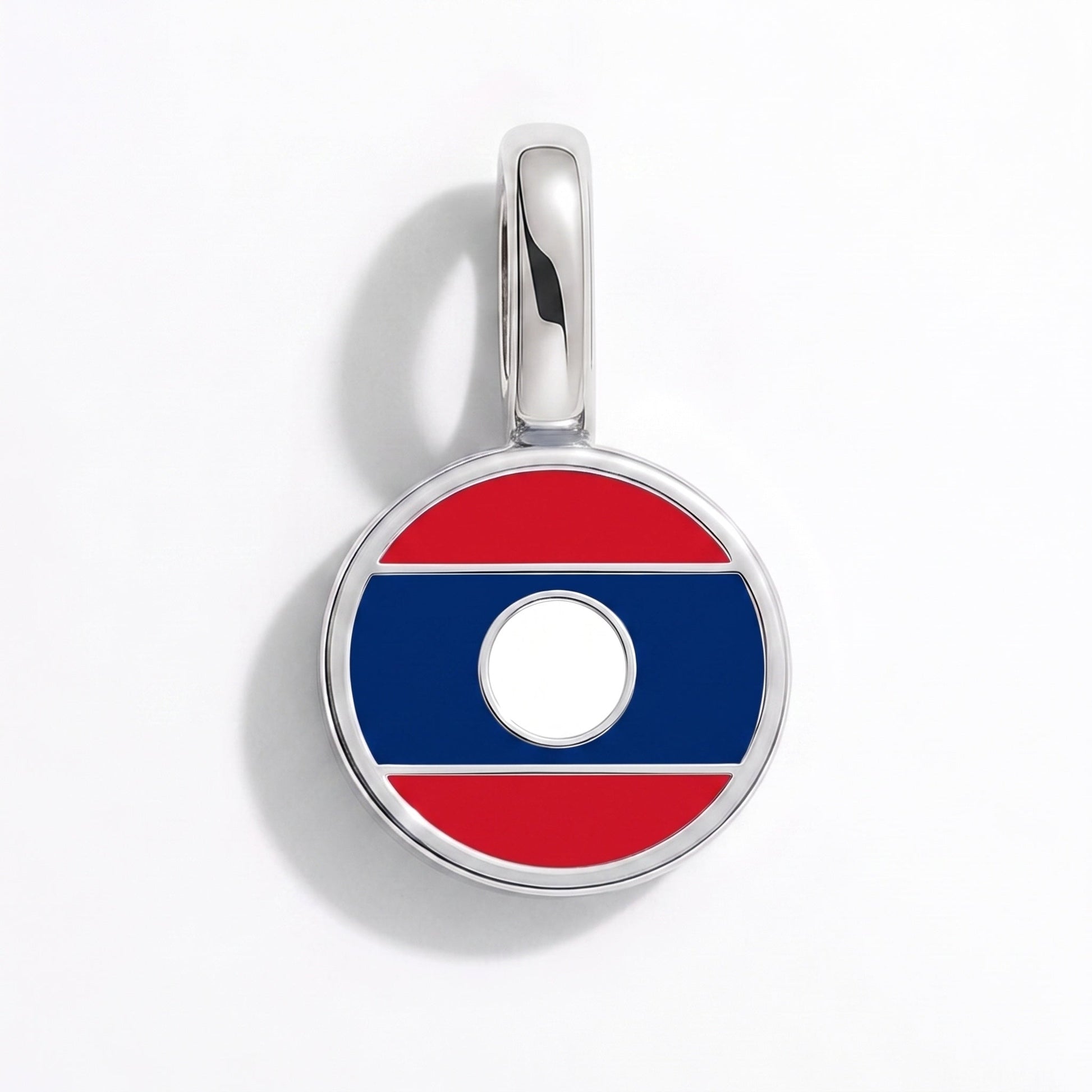 Flaggcharm Laos – rektangulär silver