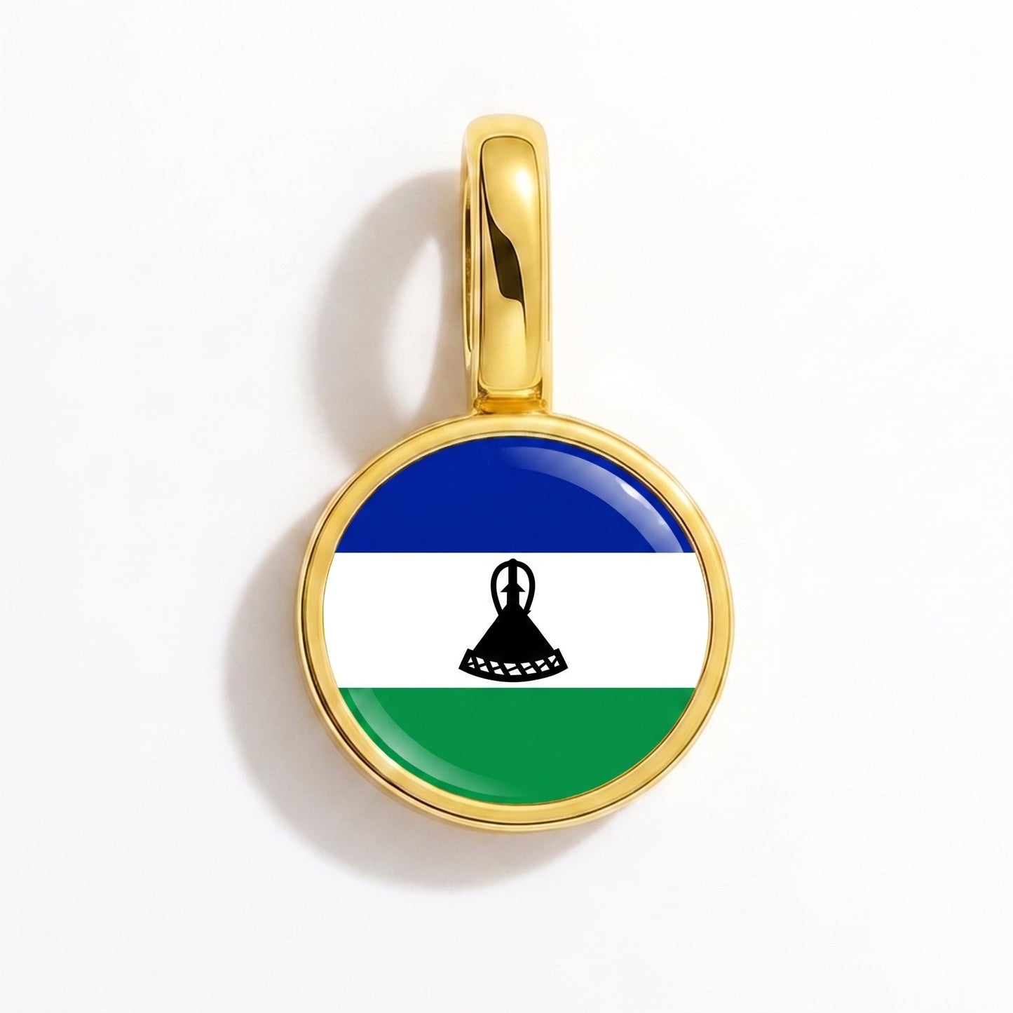 Flaggcharm Lesotho – rektangulär guld