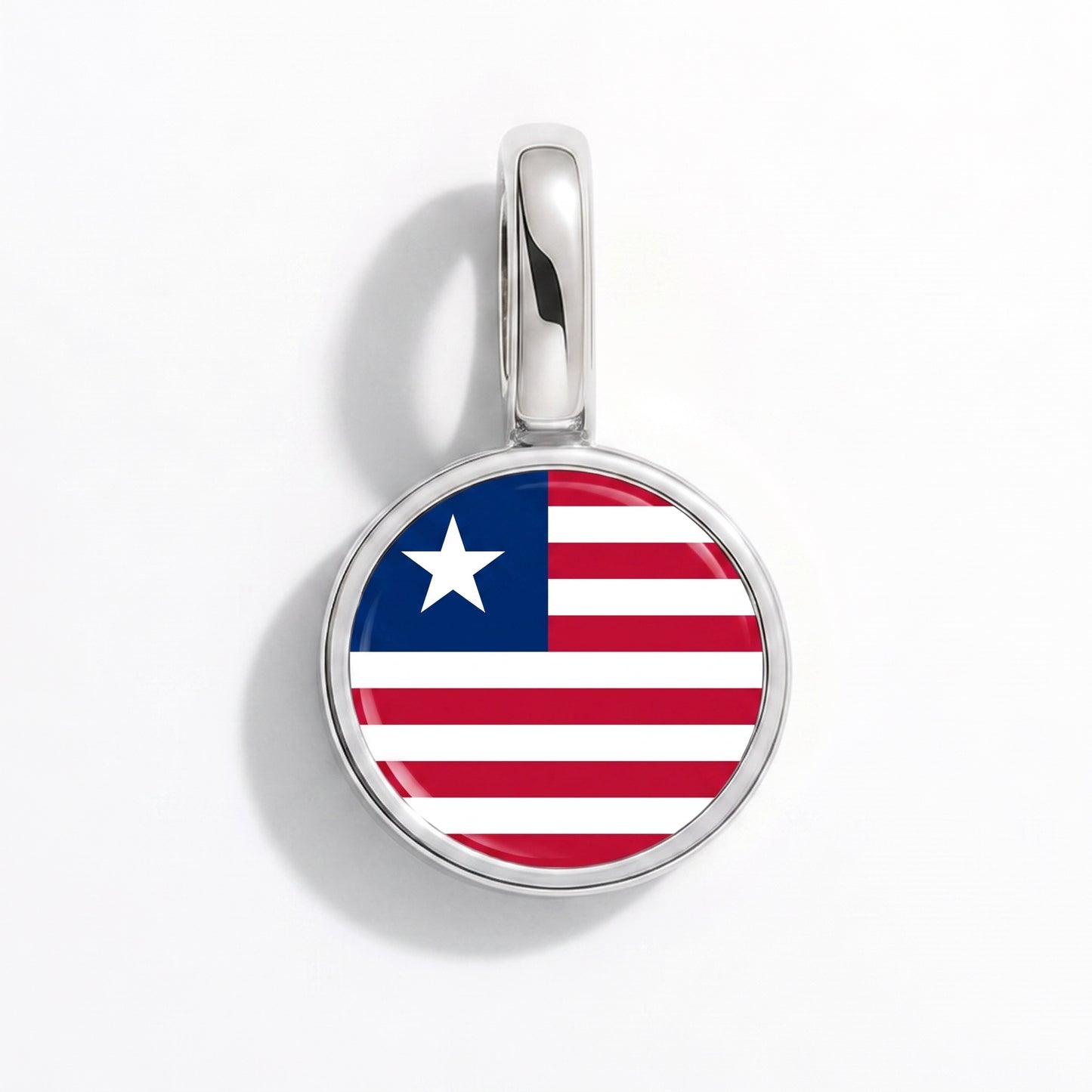 Flaggcharm Liberia – rund silver