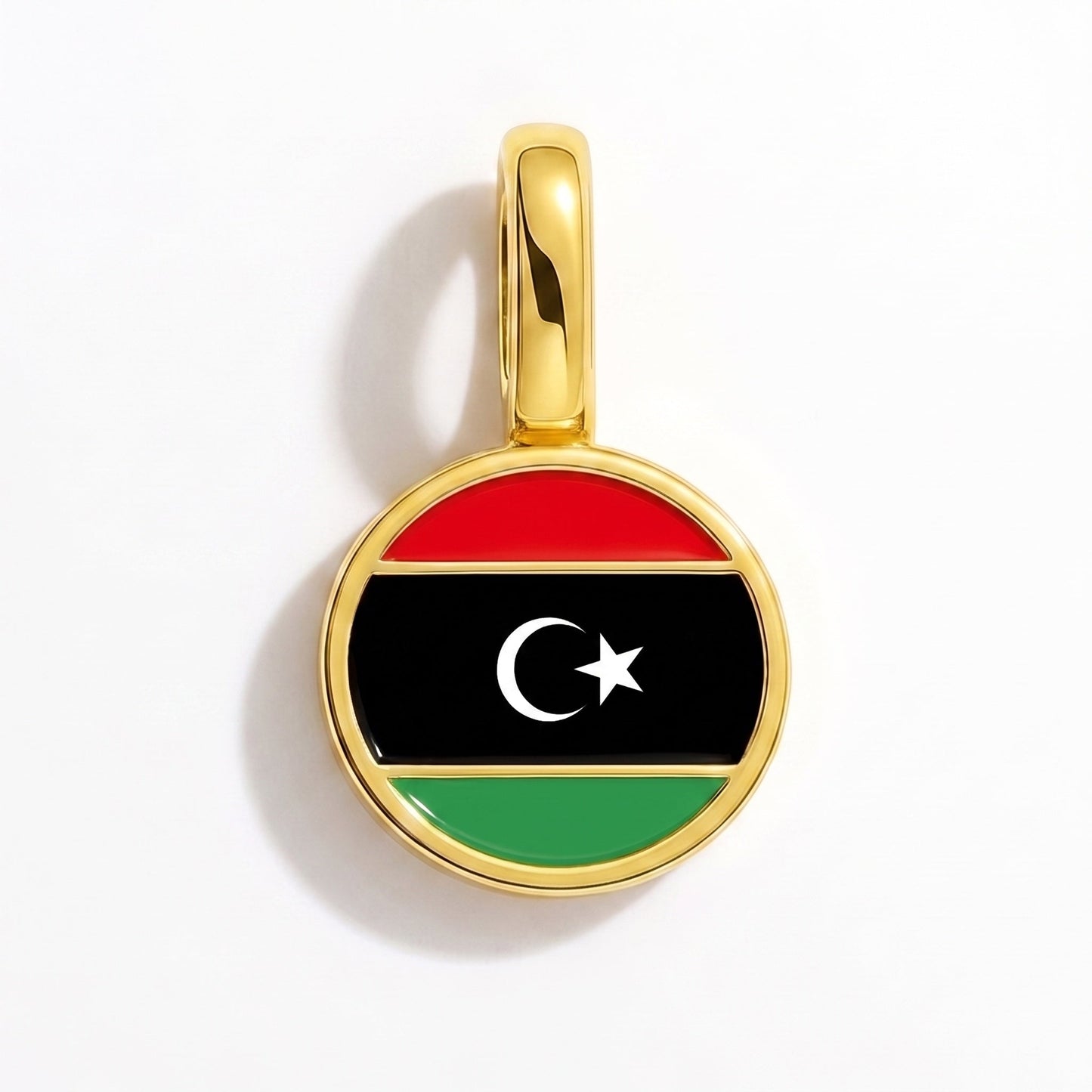 Flaggcharm Libyen – rektangulär guld