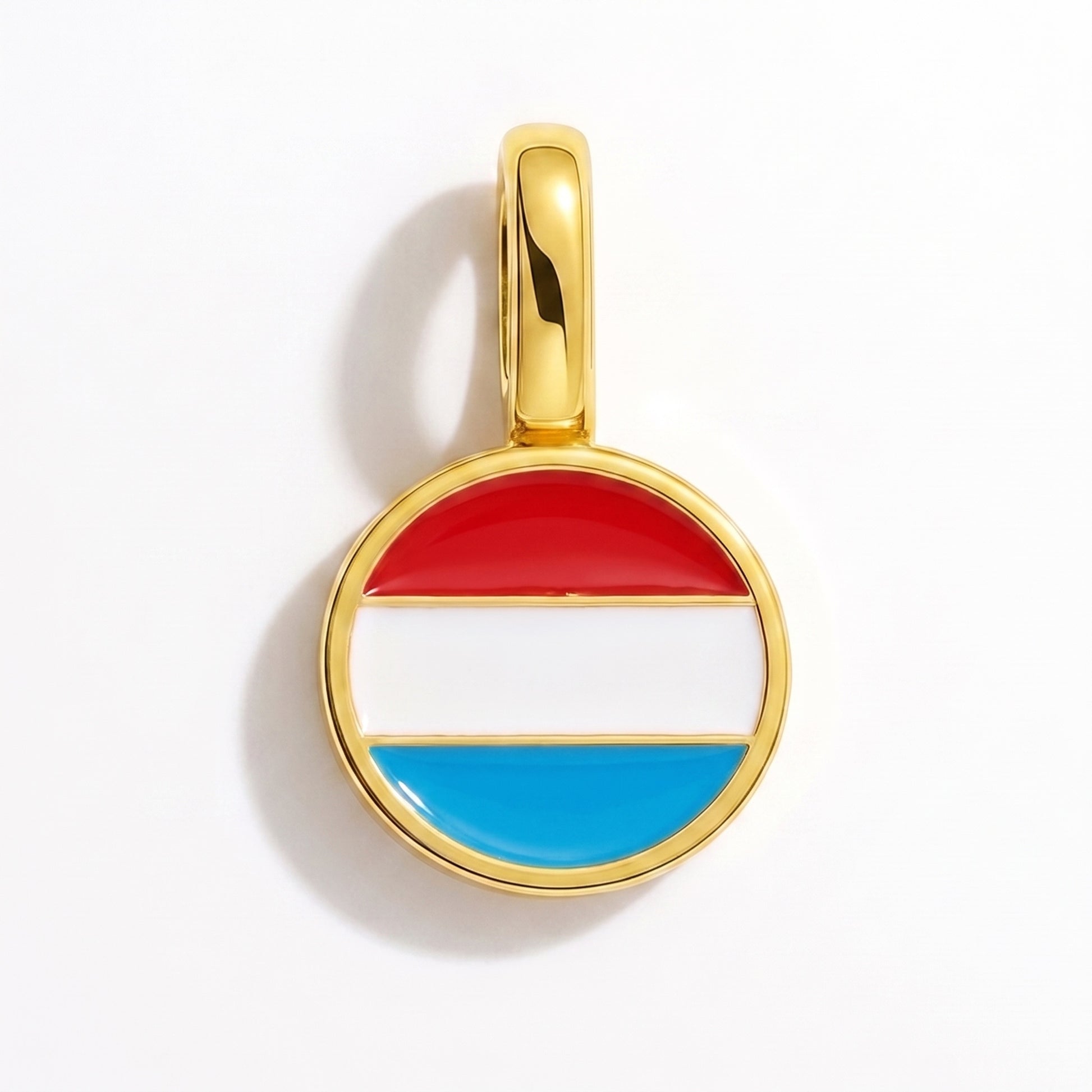 Flaggcharm Luxemburg – rund guld