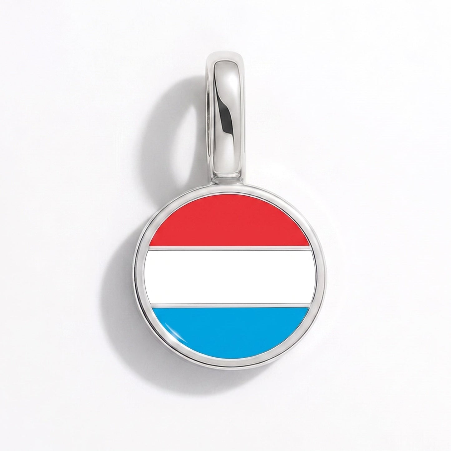 Flaggcharm Luxemburg – rektangulär silver